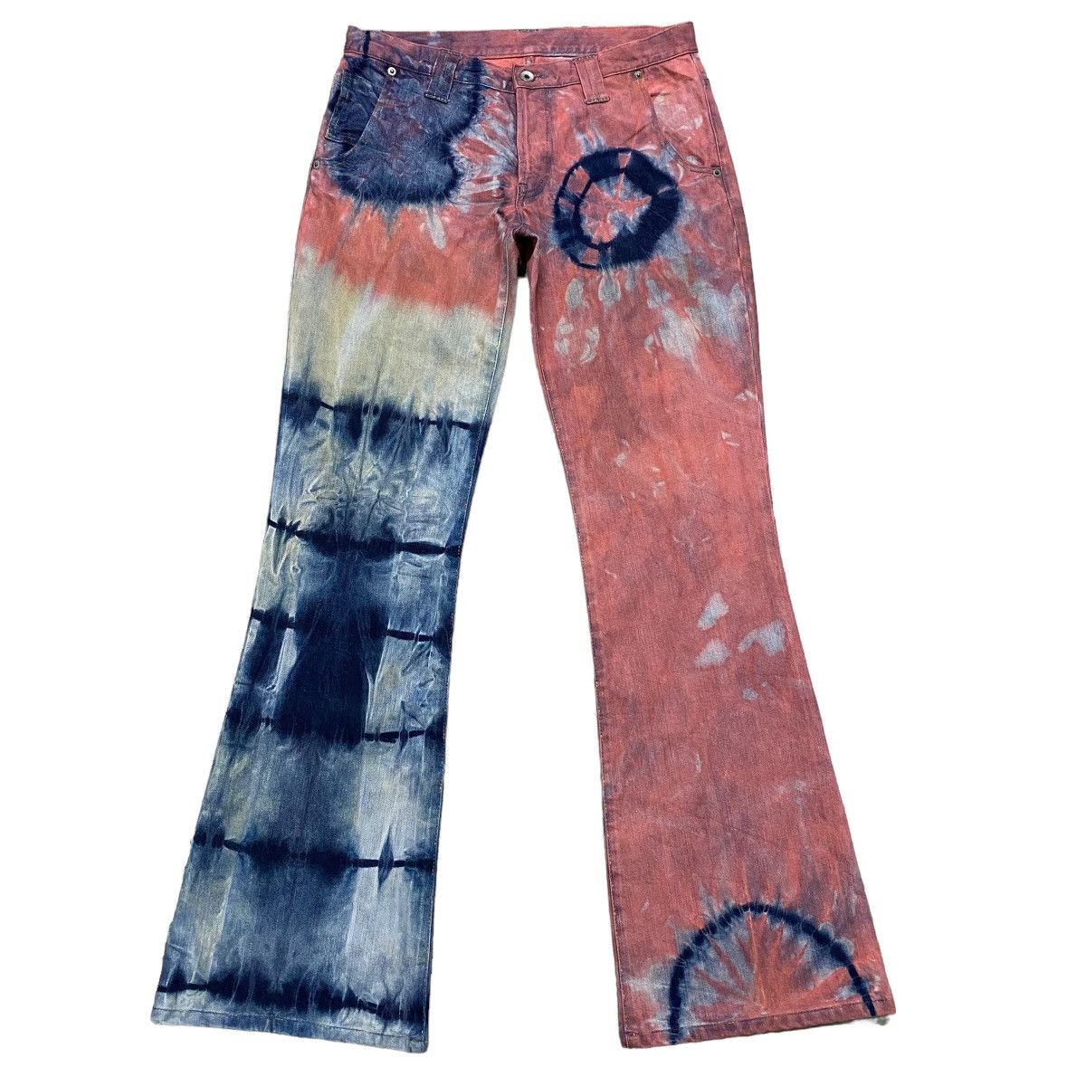 Pre-owned If Six Was Nine X Le Grande Bleu L G B Veronica Led Rechwe Denim Flare Jeans Bohemian Bleach