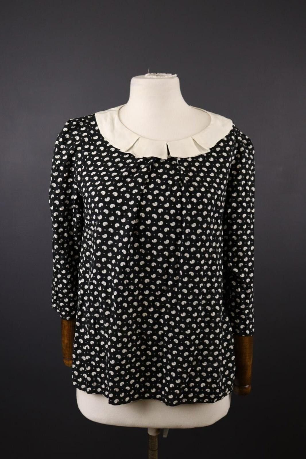 Designer Claudie Pierlot Black White Lagenlook Blouse Shirt Size 38 Size M / US 6-8 / IT 42-44 - 1 Thumbnail