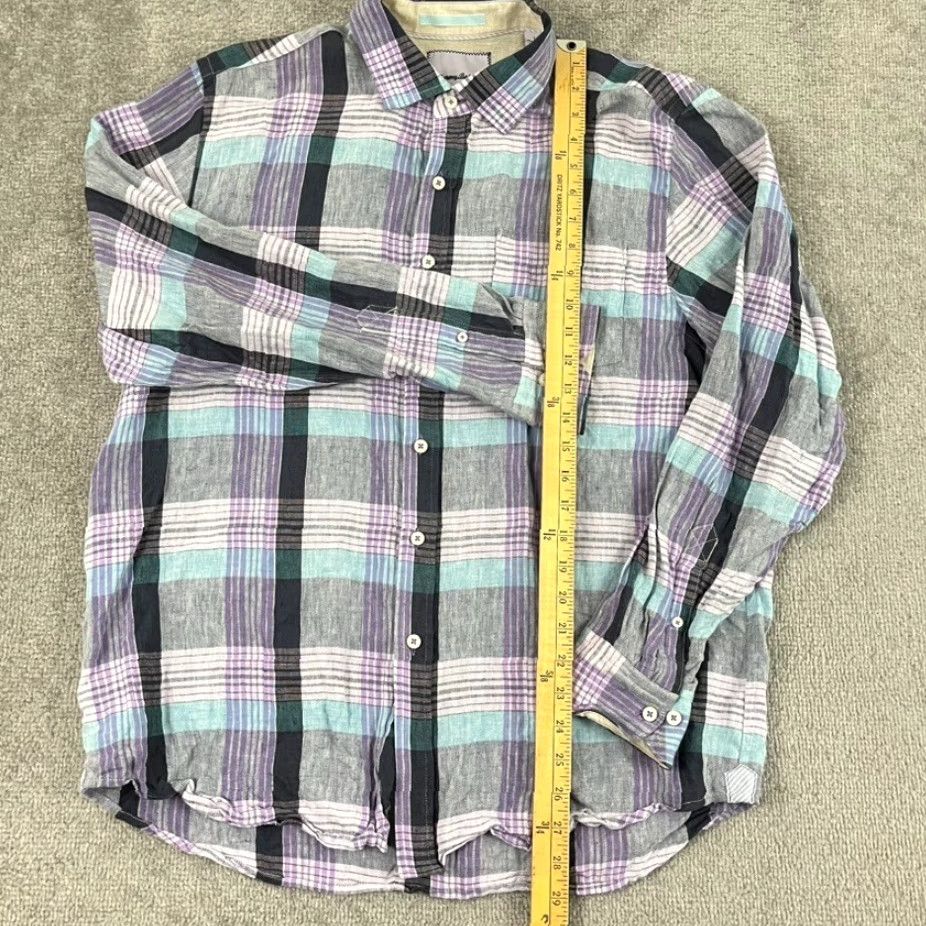 Tommy Bahama Tommy Bahama Shirt Mens Large Island Modern Linen MultiColor Plaid Button Down Size US L / EU 52-54 / 3 - 4 Thumbnail