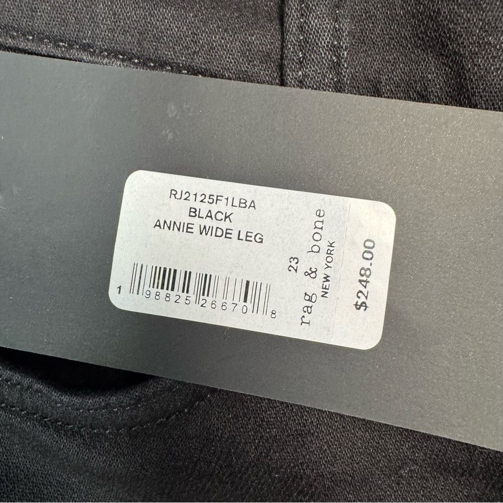 Rag & Bone NWT New $248 Rag & Bone Annie Wide Leg Black Jeans Size 23 Size 23" - 6 Thumbnail