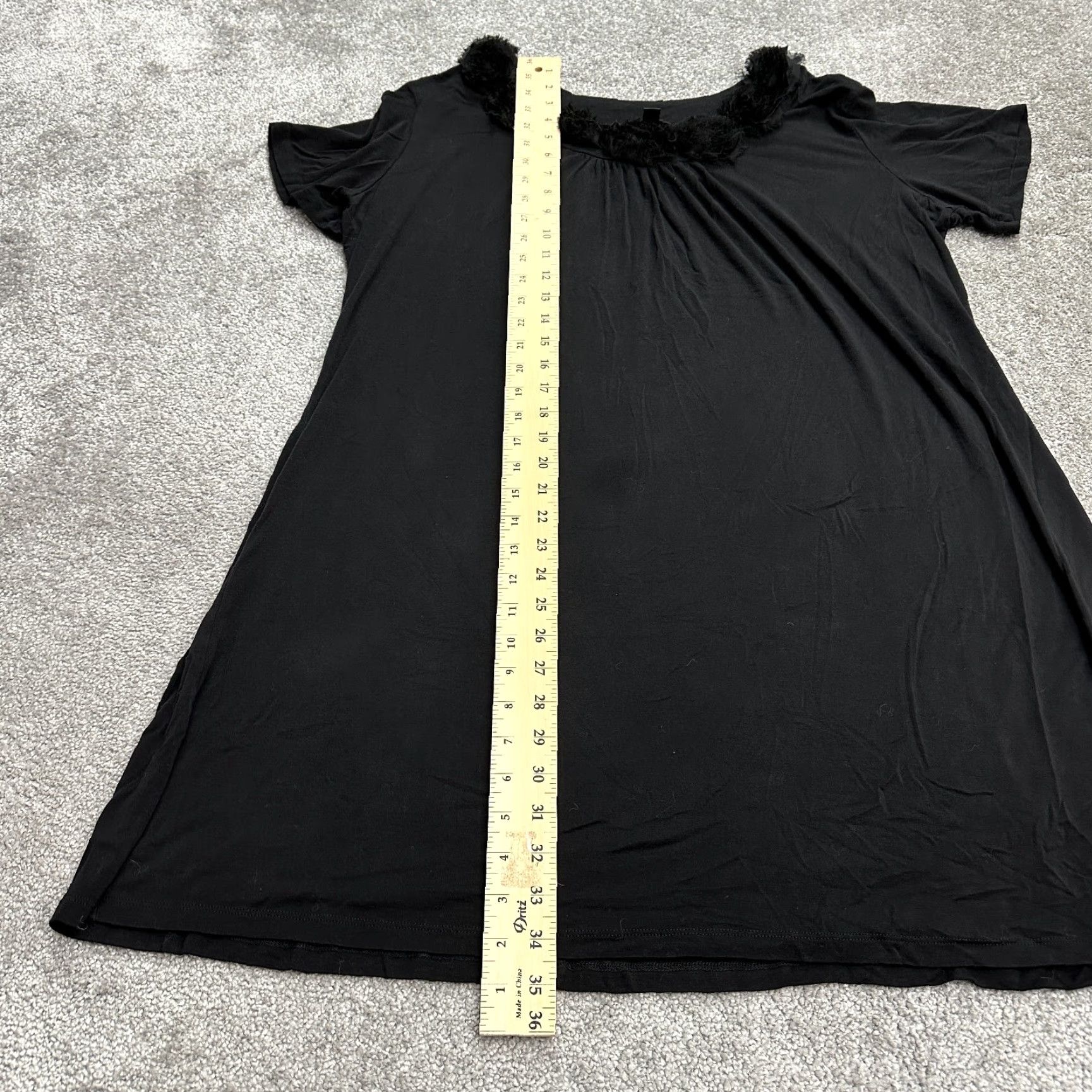 Forever 21 Forever Woman Blouse Tunic Plus Size 1X Black Short Sleeve Stretch Floral Casual Womens Size XL / US 12-14 / IT 48-50 - 7 Thumbnail
