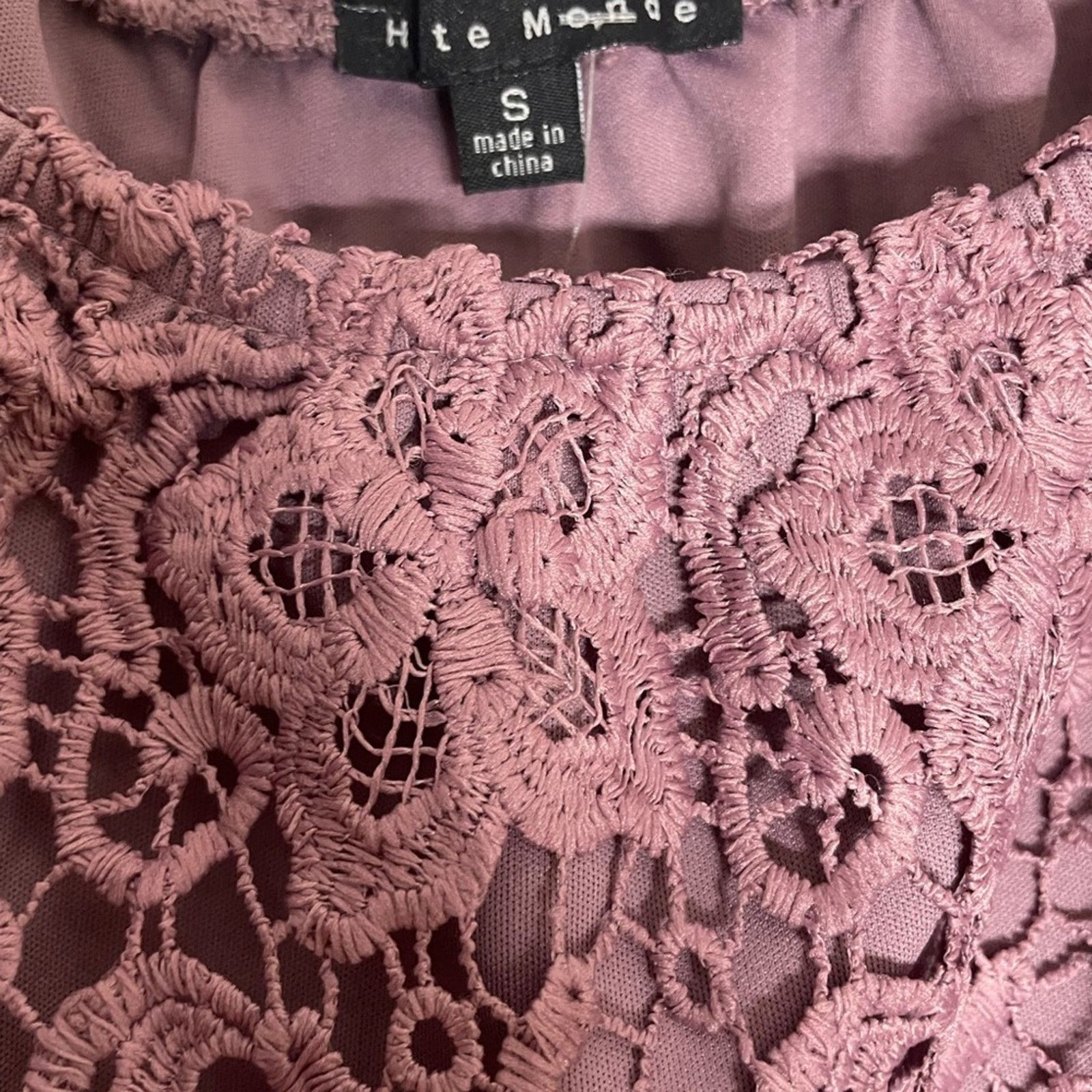 & Other Stories NWT Haute Monde Mauve Lace Blouse Size S / US 4 / IT 40 - 3 Thumbnail