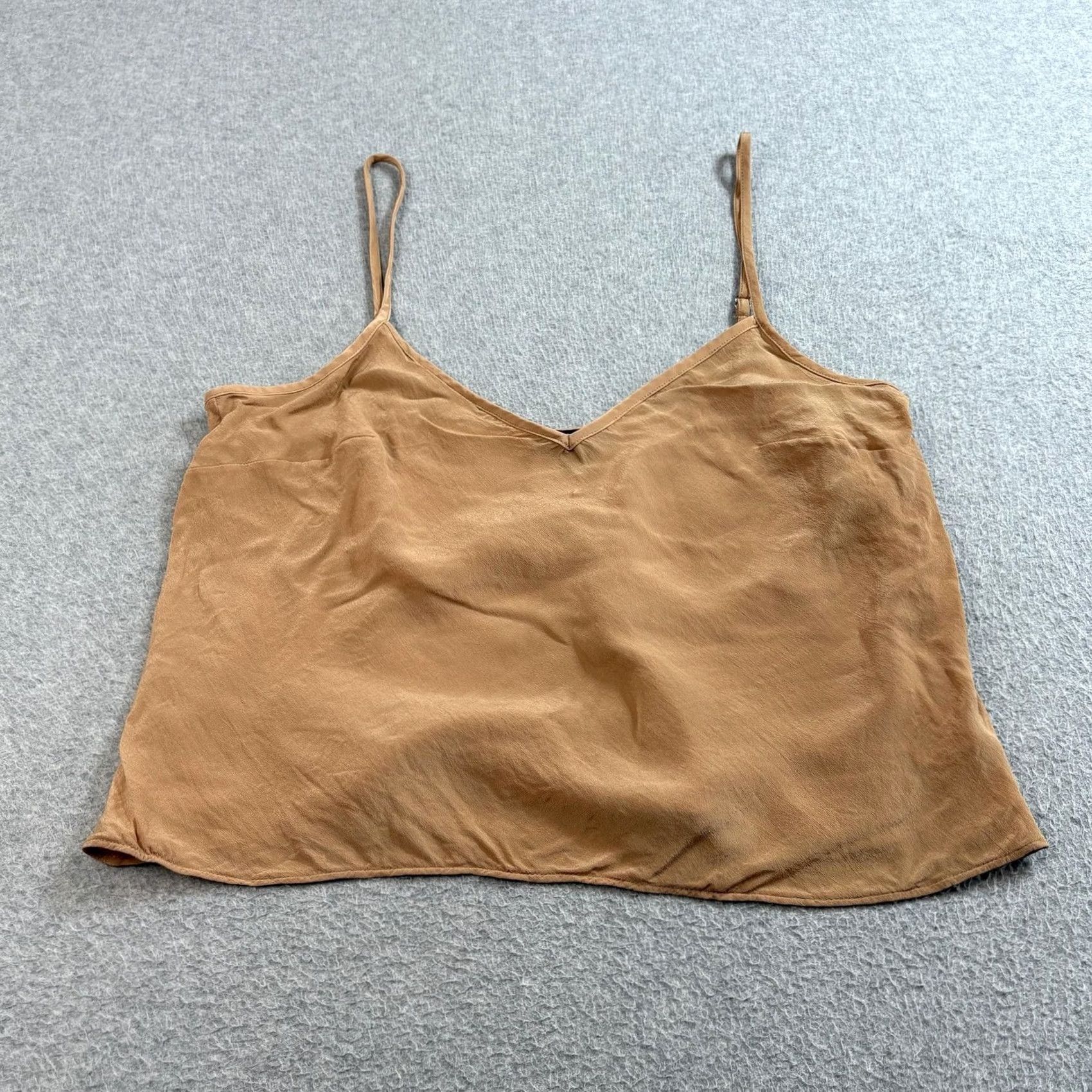 J.Crew J. CREW Tank Top Womens 12 Brown Viscose Camisole Cami Spaghetti Strap Sleeveless Cropped Size XL / US 12-14 / IT 48-50 - 2 Thumbnail
