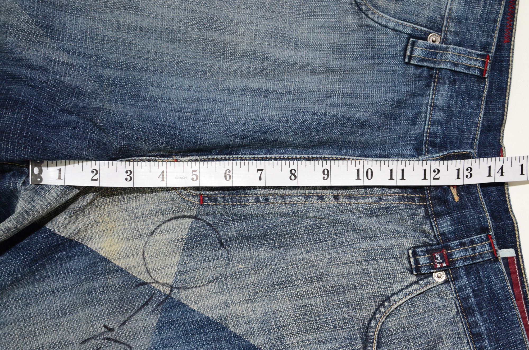 Phat Farm [Mark Stain] Phat Farm Denim Shorts 90s Hiphop Streetwear Size US 34 / EU 50 - 16 Thumbnail