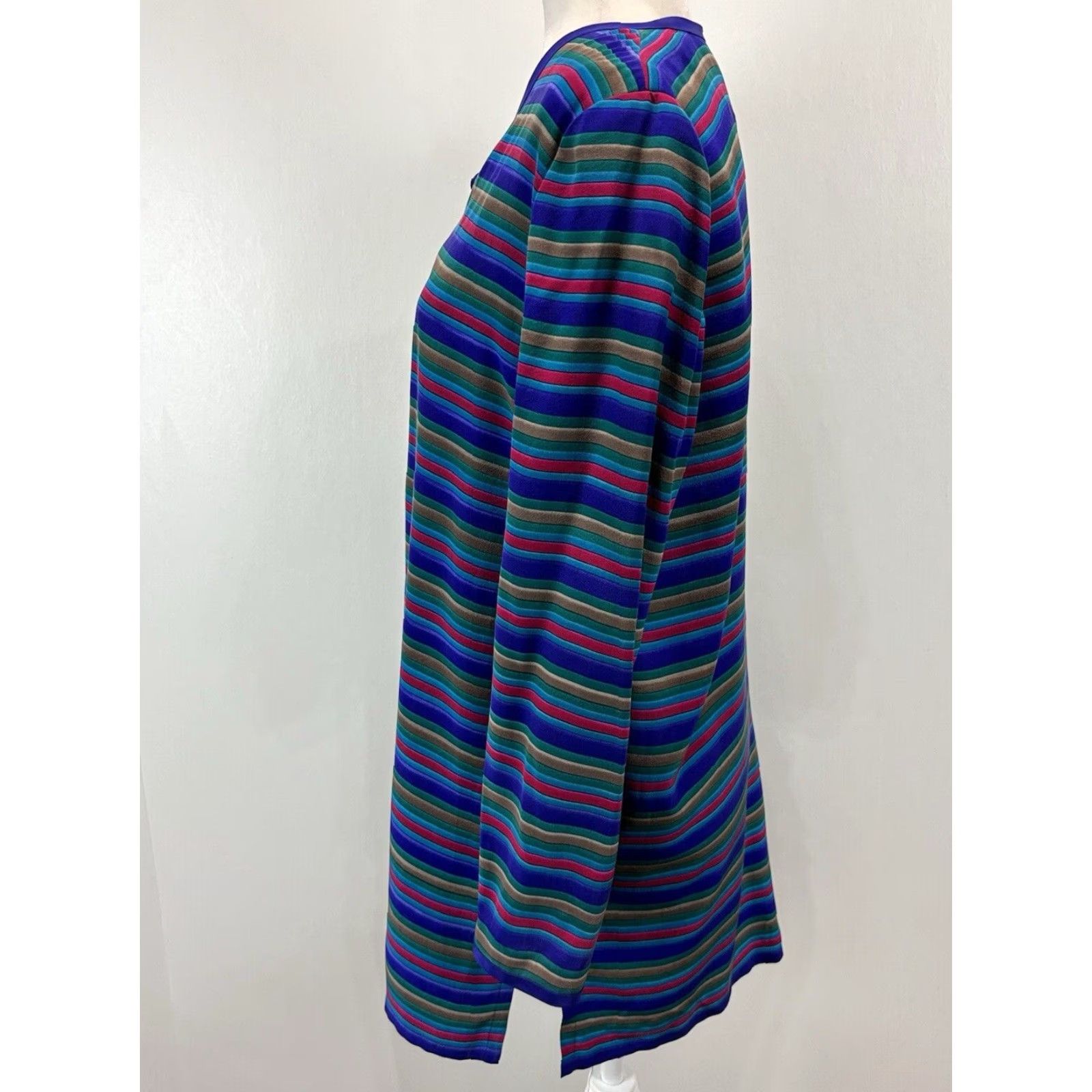 Adrianna Papell VINTAGE Adrianna Papell 2 Piece Outfit Set Women Size 8 Purple Striped Silk Tunic Knee Length Skirt Size 30" / US 8 / IT 44 - 3 Thumbnail