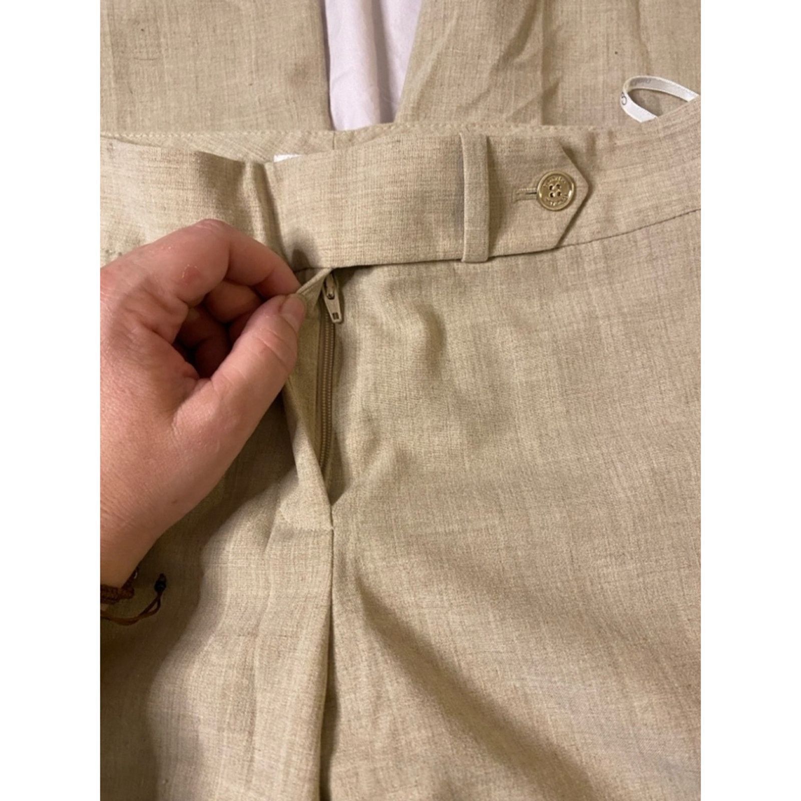 Calvin Klein Calvin Klein Beige Lightweight Trousers Officewear Slacks 2 Size 26" / US 2 / IT 38 - 3 Thumbnail