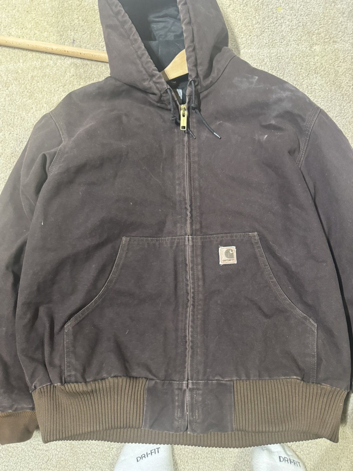 Carhartt Vintage Carhartt Hooded Jacket Brown J130 DKB Size US L / EU 52-54 / 3 - 2 Thumbnail