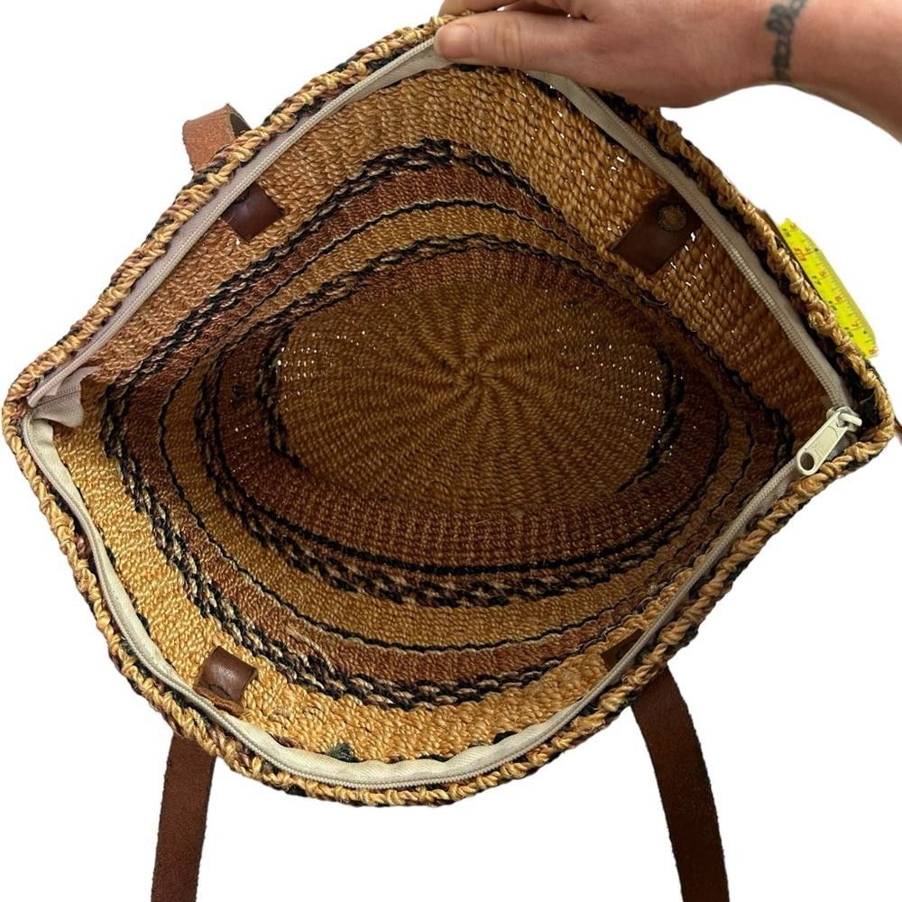Designer Striped Woven Sisal Tote Bag Size ONE SIZE - 7 Thumbnail