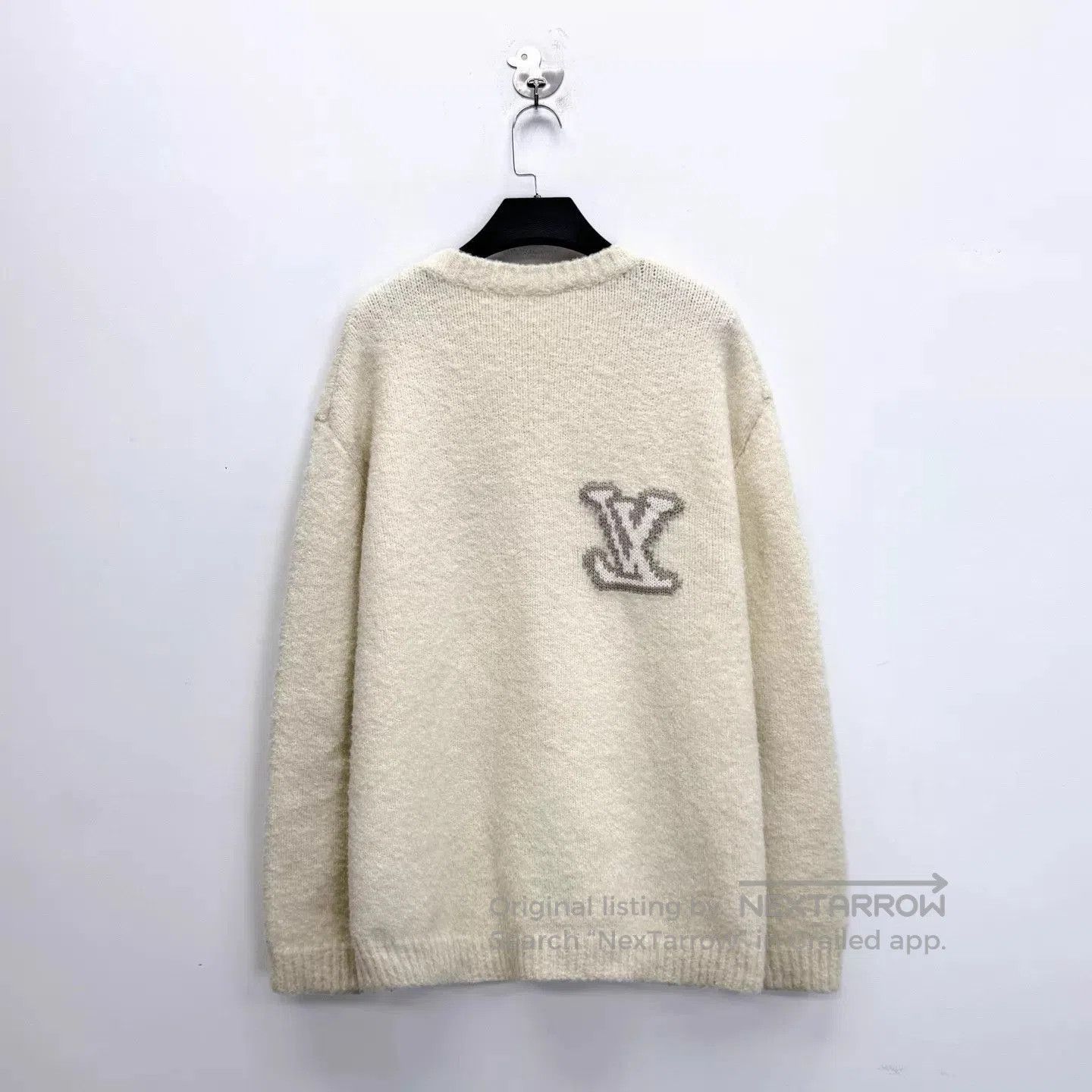 Louis Vuitton Beige Oversized Sweater with Logo - XL. Size US XL / EU 56 / 4 - 2 Thumbnail
