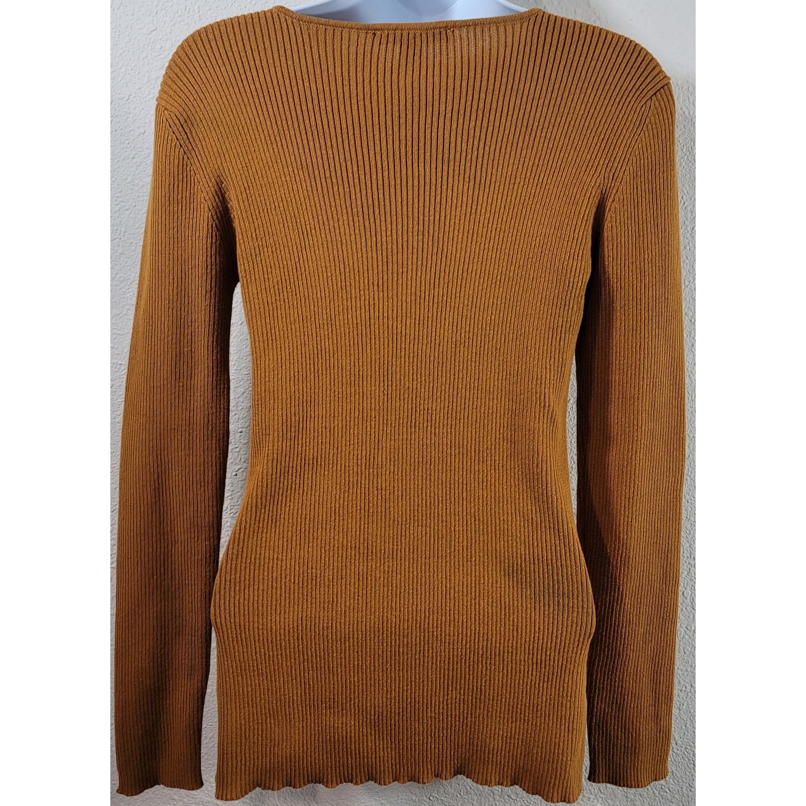 Other Boston Proper Brown Orange Ribbed Long Sleeve Sweater Top M Size M / US 6-8 / IT 42-44 - 3 Thumbnail