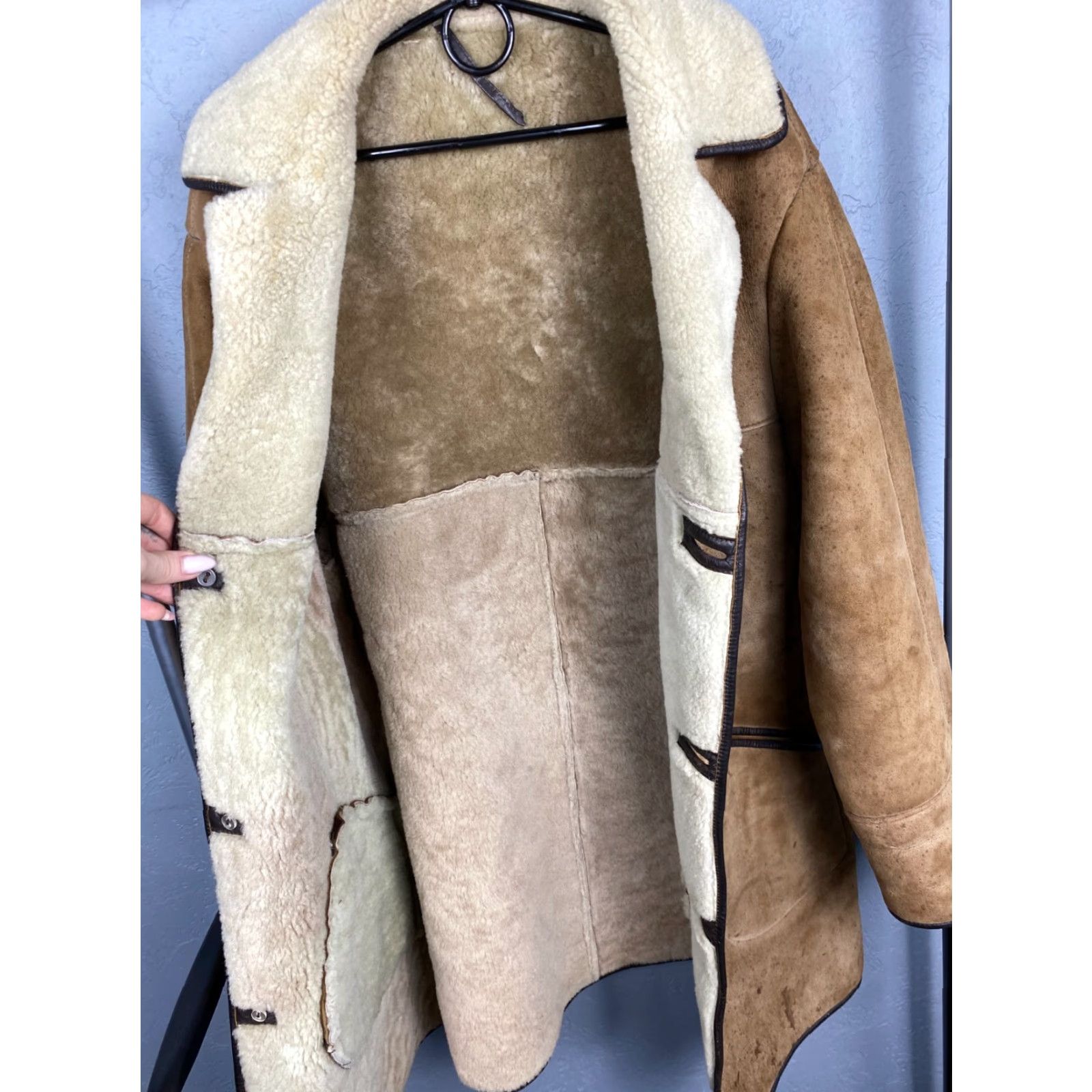 Vintage VINTAGE Abingdon Jacket Men L B-3 Sheepskin Leather Brown Overcoat Size US L / EU 52-54 / 3 - 3 Thumbnail