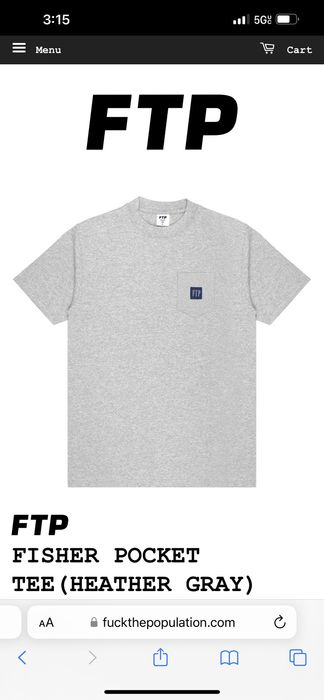 Fuck The Population FTP Fisher Pocket Tee Large Heather gray