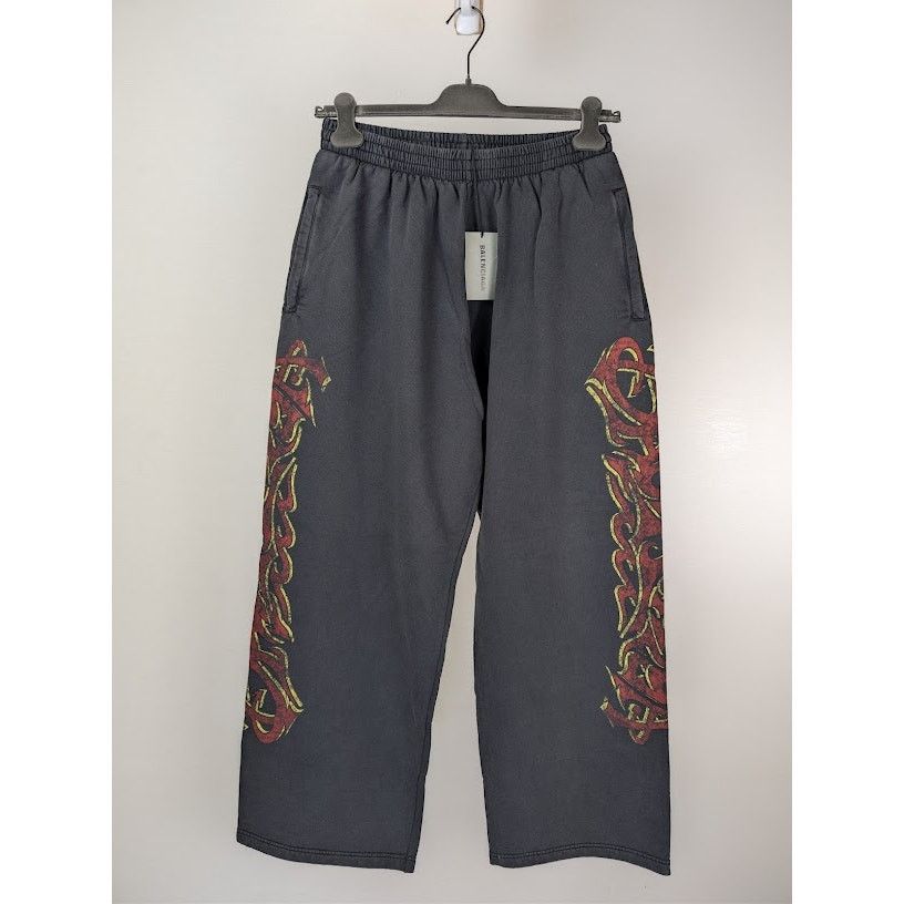 Balenciaga o1rshd1 Baggy Sweatpants / Trousers in Faded Black/Red Size US 32 / EU 48 - 9 Thumbnail
