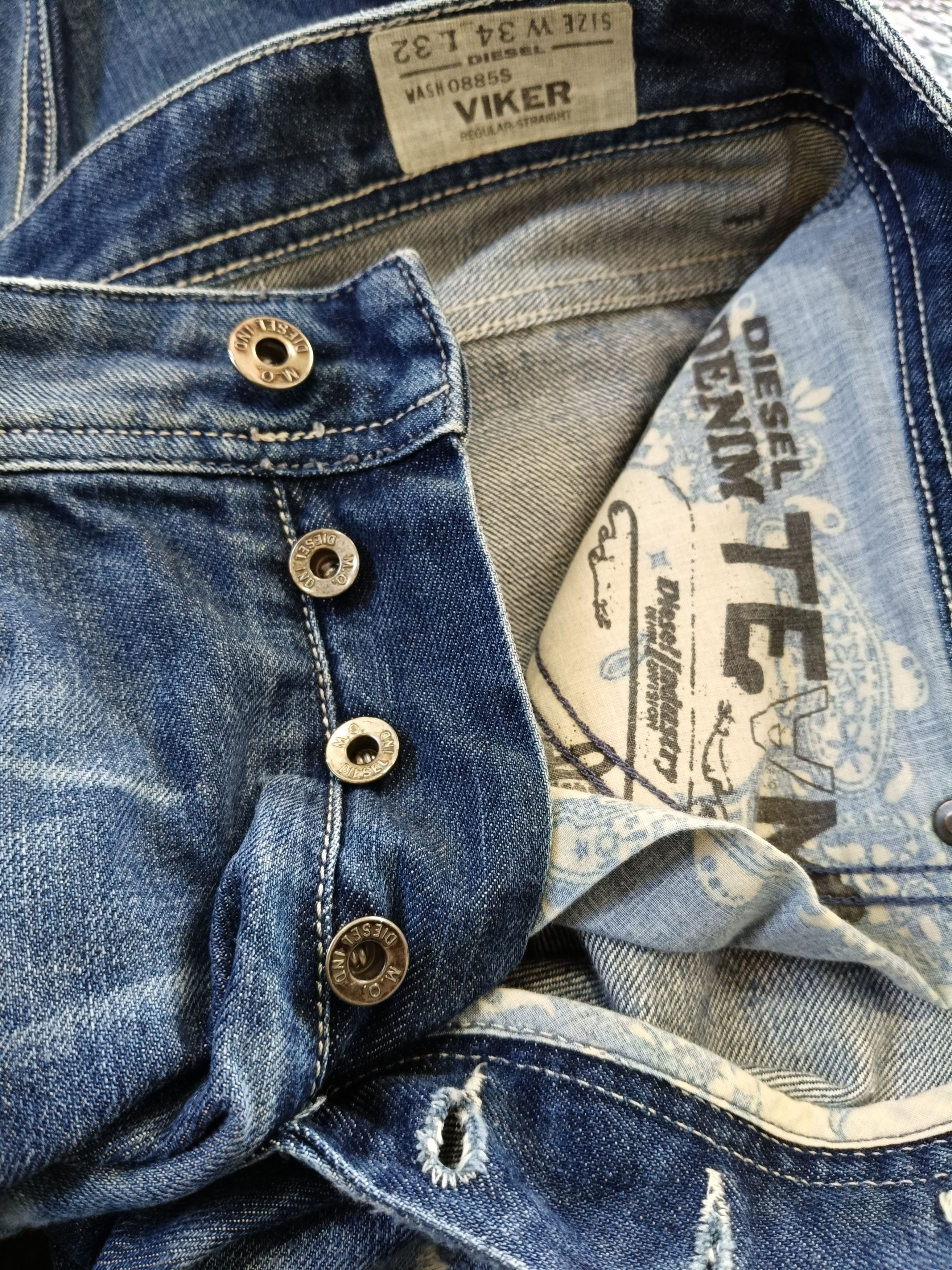 Diesel Diesel VIKER Regular Straight Blue Jeans Size US 36 / EU 52 - 10 Thumbnail
