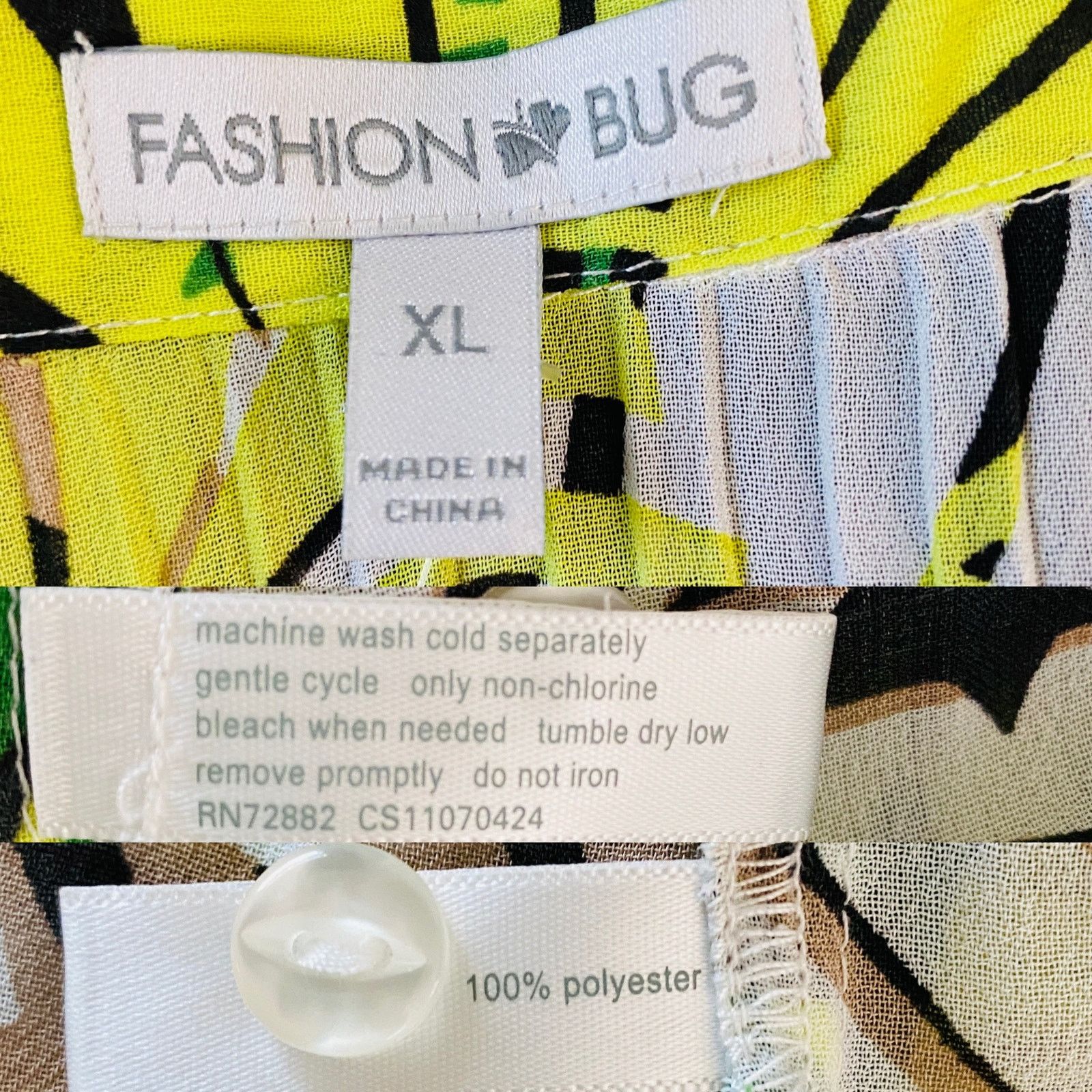 Other Fashion Bug Button Down Shirt XL Plants Vacation New Size XL / US 12-14 / IT 48-50 - 11 Thumbnail