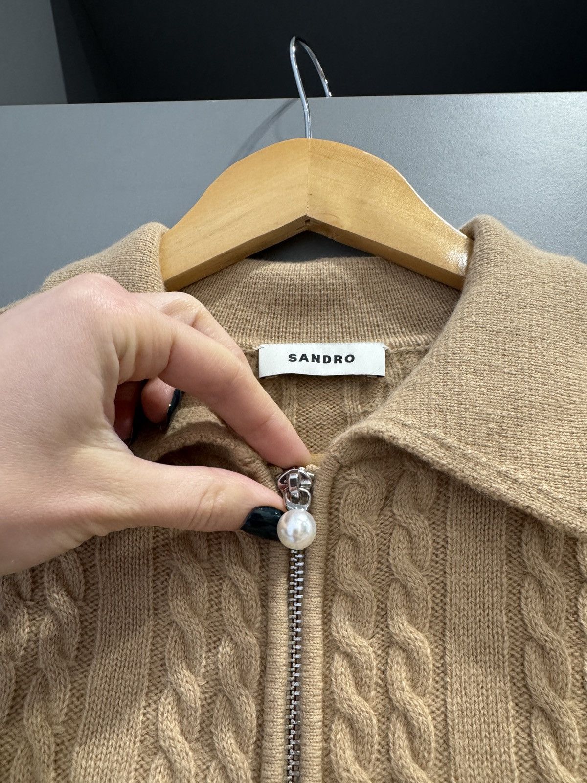 Sandro Sandro Cheryl Cabel Knit Cropped Wool and Cashmere Cardigan Size XXS / US 00 / IT 34 - 10 Thumbnail
