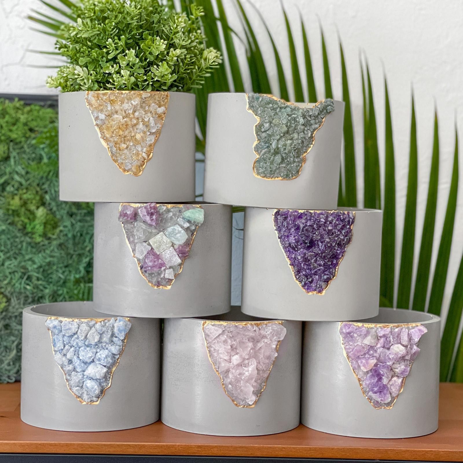Other Large Rose Quartz Geode Planter Big Crystal Planter Pot GIFT Size ONE SIZE - 7 Thumbnail