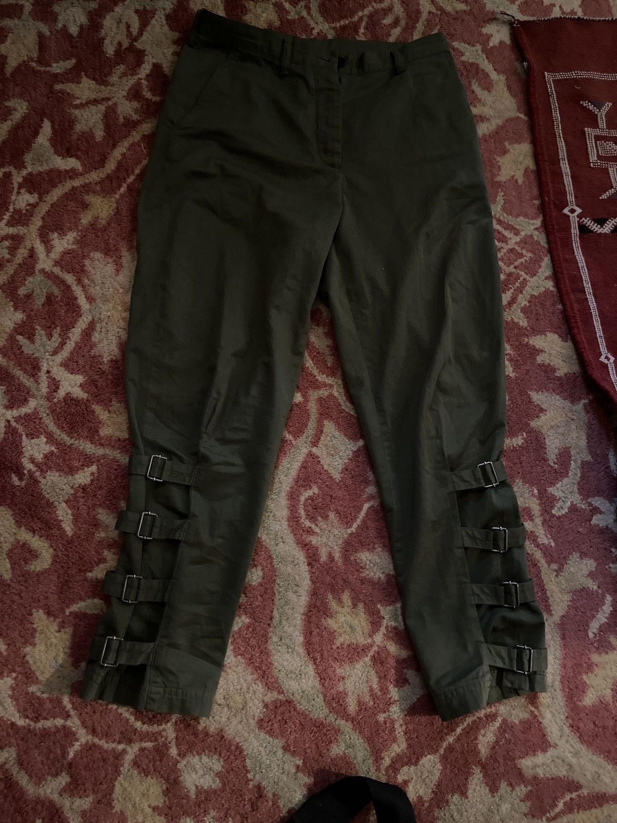 Dries Van Noten Dries Van Noten Olive Green Bondage Pants Size US 32 / EU 48 - 5 Thumbnail