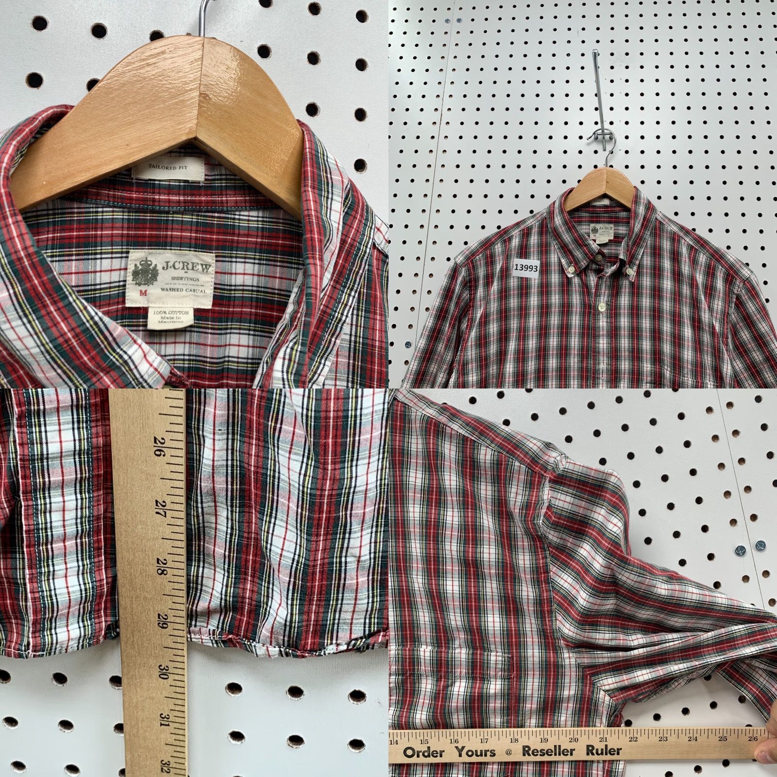 J.Crew J.Crew Button-Down Collared Shirt Red White Plaid Long Sleeve Medium 22x29.5 Shirt Mens Red Plaid 90s Dreams In Motion Size US M / EU 48-50 / 2 - 10 Thumbnail
