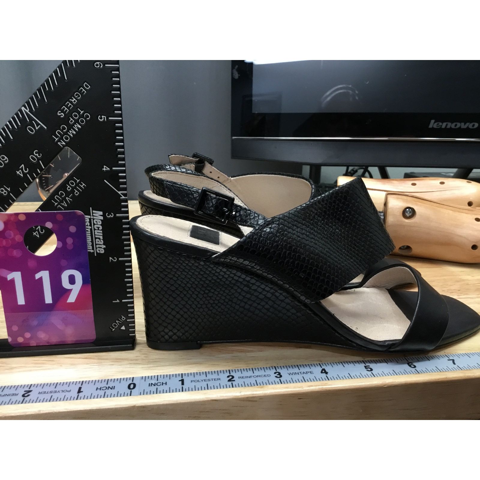 Other Louise et Cie Quarza Black Women's 7 Wedge Sandals Size US 7 / IT 37 - 2 Thumbnail