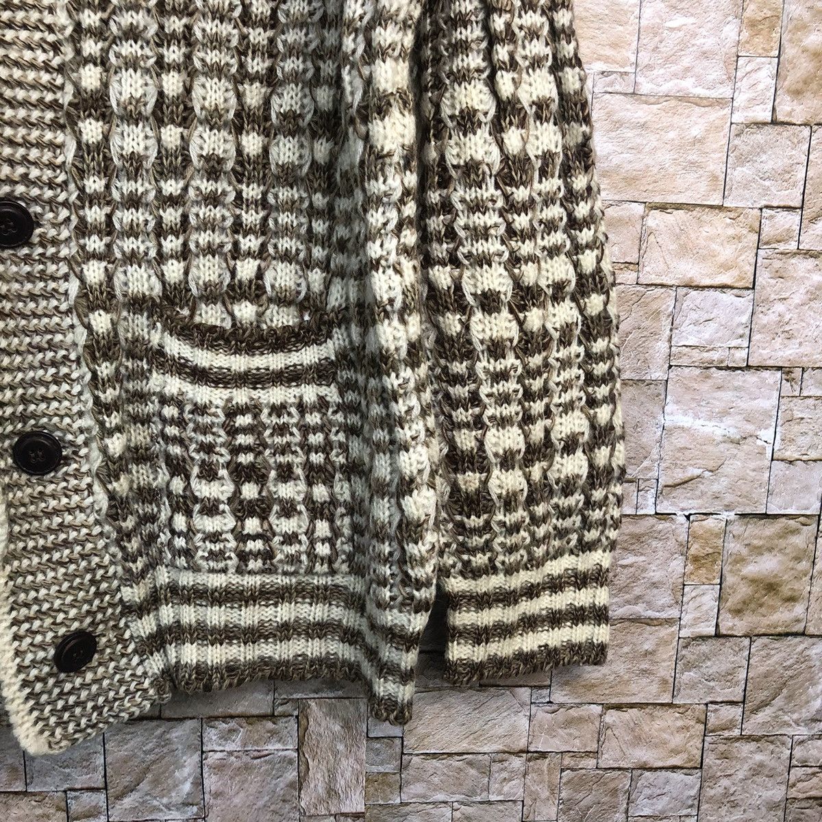 Homespun Knitwear × Japanese Brand Traditional Newsun Brown vintage Cardigan Knitwear #A179 Size US L / EU 52-54 / 3 - 8 Thumbnail