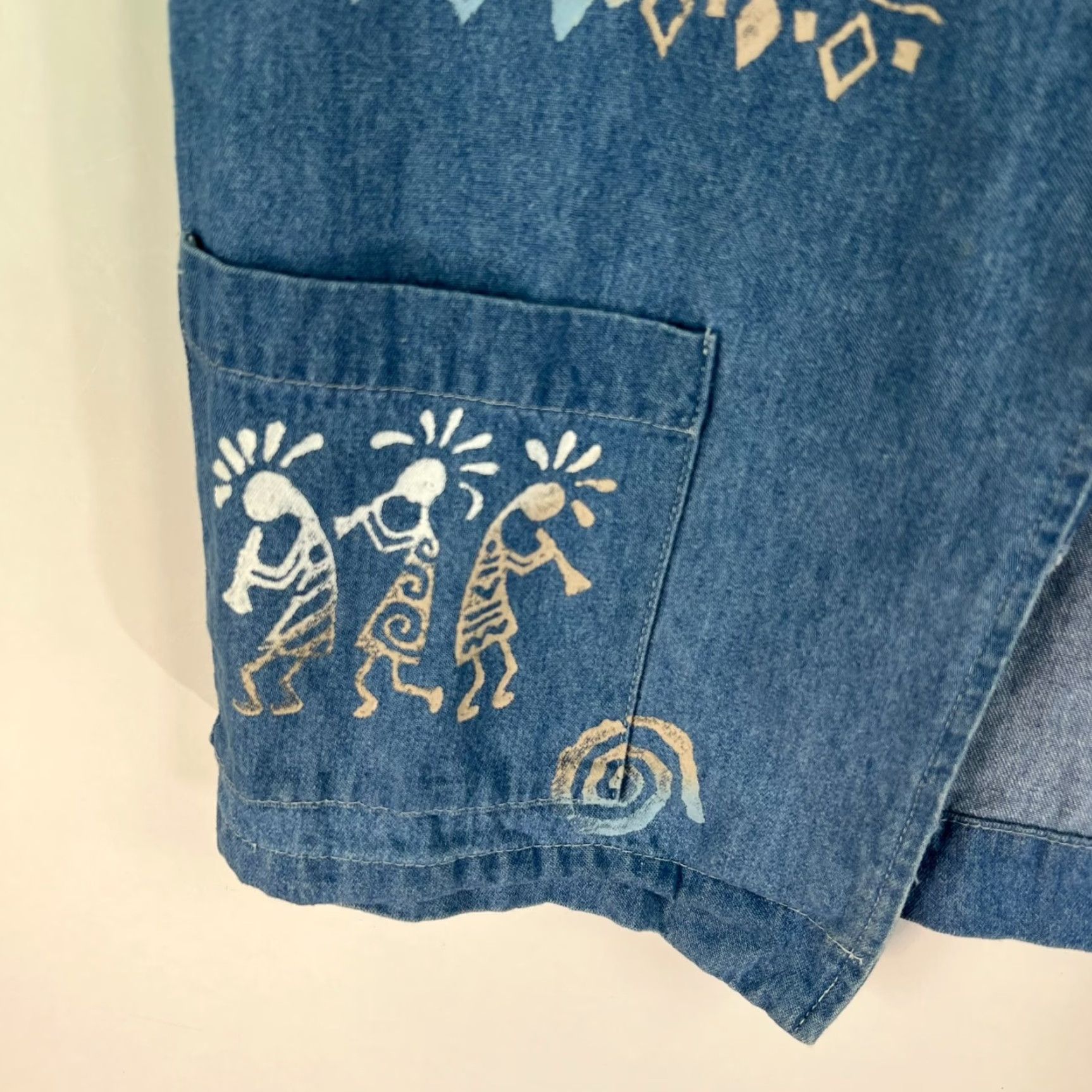 Denime VINTAGE Bridge Southwestern Denim Vest Women S Blue Open Front Size S / US 4 / IT 40 - 5 Thumbnail