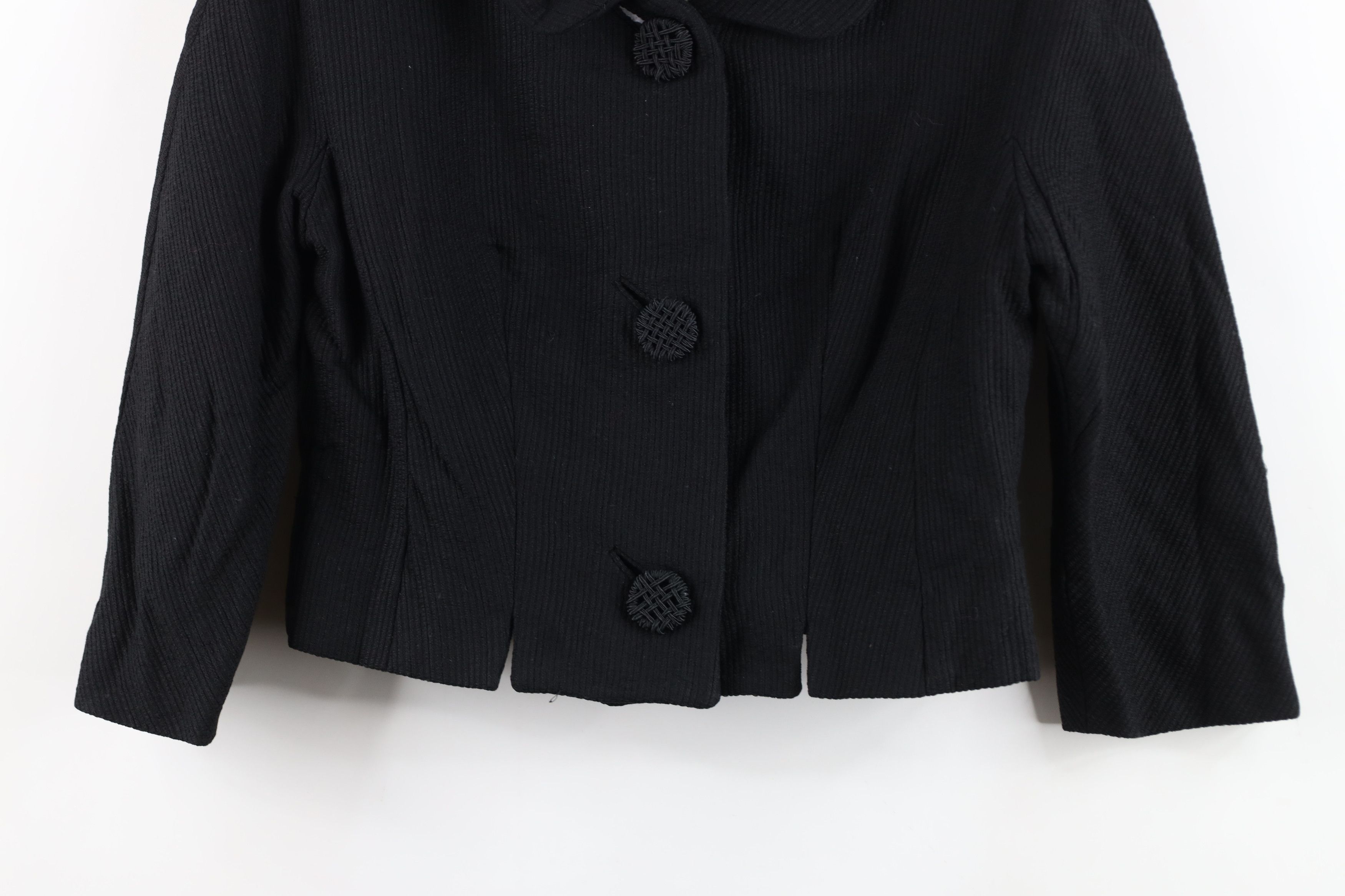 Vintage Vintage 60s 70s Streetwear Big Button Blazer Jacket Black Size S / US 4 / IT 40 - 3 Thumbnail