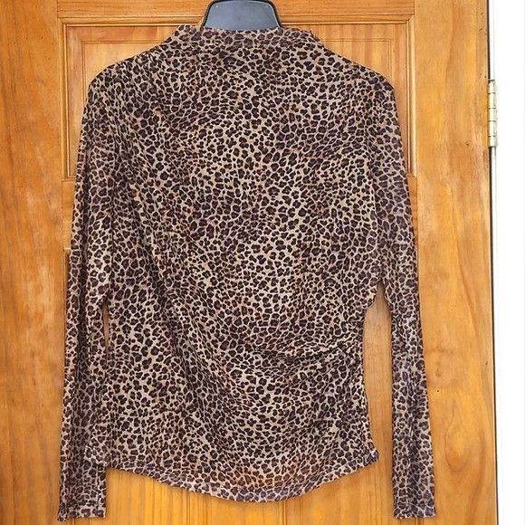 Other NWT Marissa Olivia High Neck Long-sleeved Leopard Print Top Size L / US 10 / IT 46 - 1 Thumbnail
