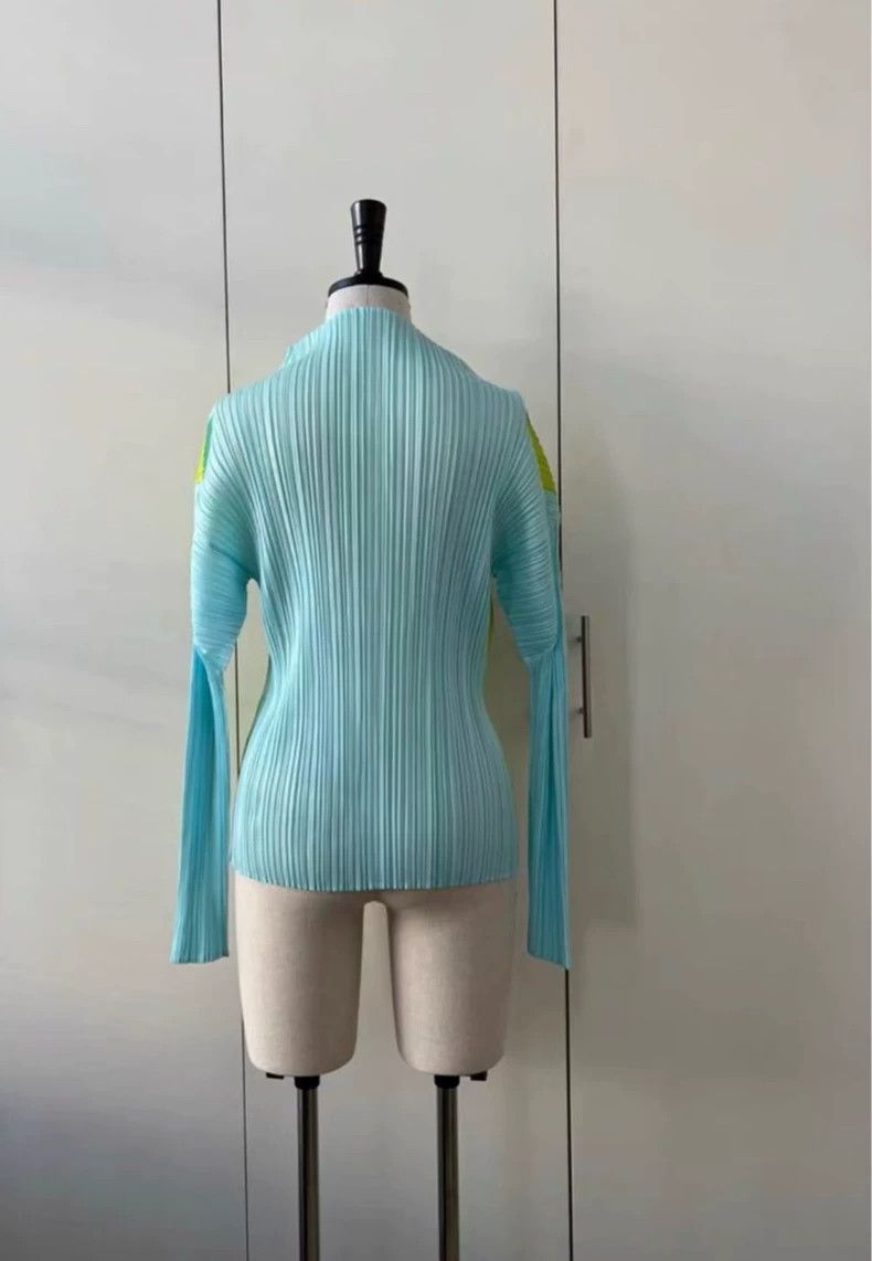Issey Miyake Issey Miyake size:3 Yellow and blue tulip pleated long-sle Size S / US 4 / IT 40 - 2 Thumbnail