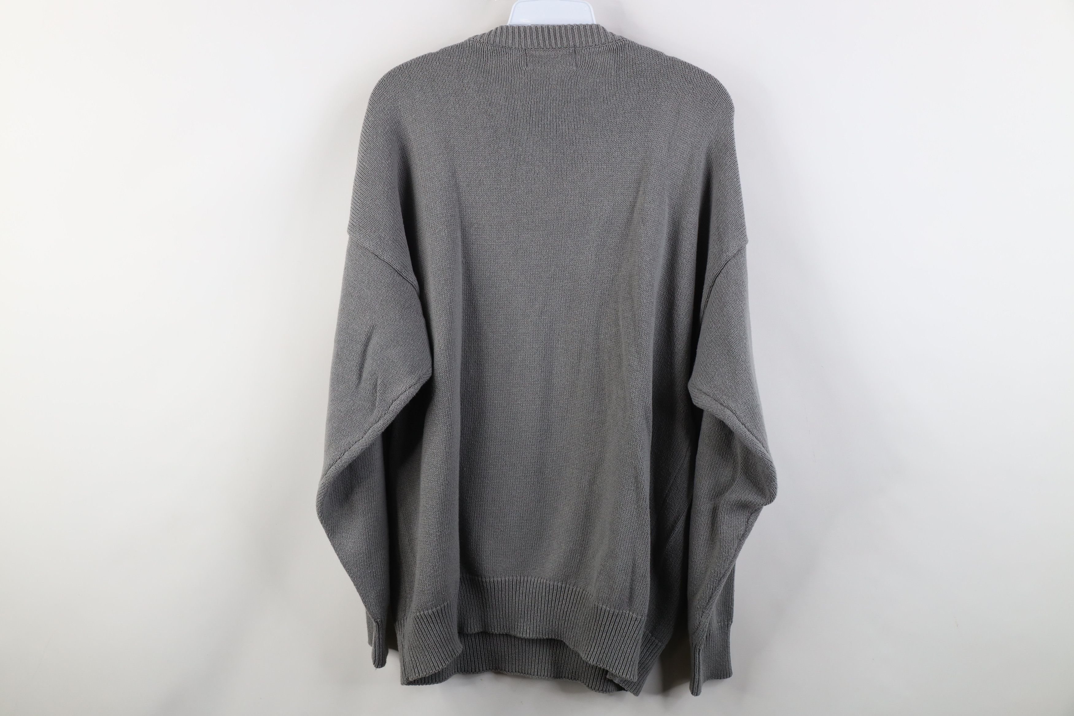 Vintage Vintage 90s Streetwear Blank Ribbed Knit V-Neck Sweater Gray Size US XL / EU 56 / 4 - 8 Thumbnail