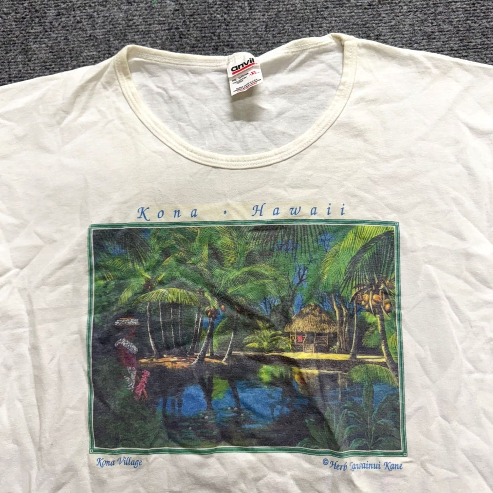 Vintage VTG Hawaii T-shirt Made In USA XL White Unbranded Men's 90s Kona Island Faded Advil Tag Shirt Size US XL / EU 56 / 4 - 4 Thumbnail