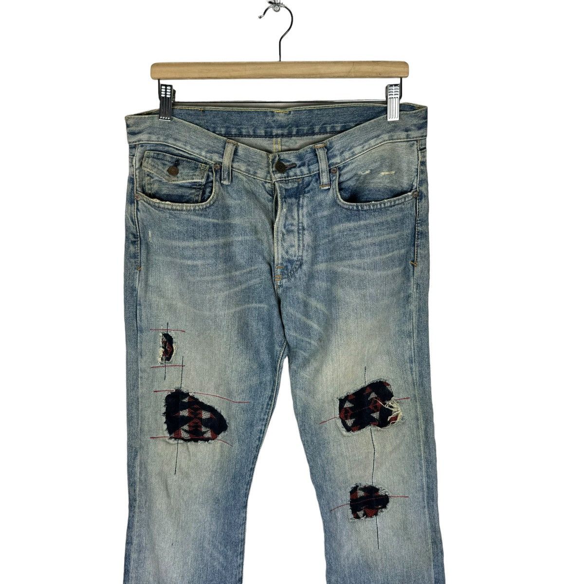 Polo Ralph Lauren 🌟POLO RL ROCKLAND PATCHWORK NATIVE DENIM PANTS Size US 34 / EU 50 - 2 Thumbnail