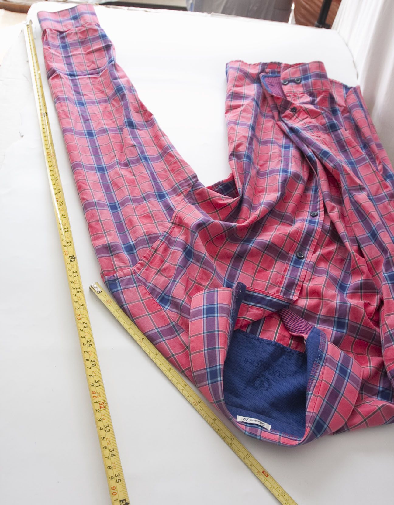 BUGATCHI Bugatchi Shirt Sharped Fit Size M Dark Pink Plaid Size US M / EU 48-50 / 2 - 2 Thumbnail