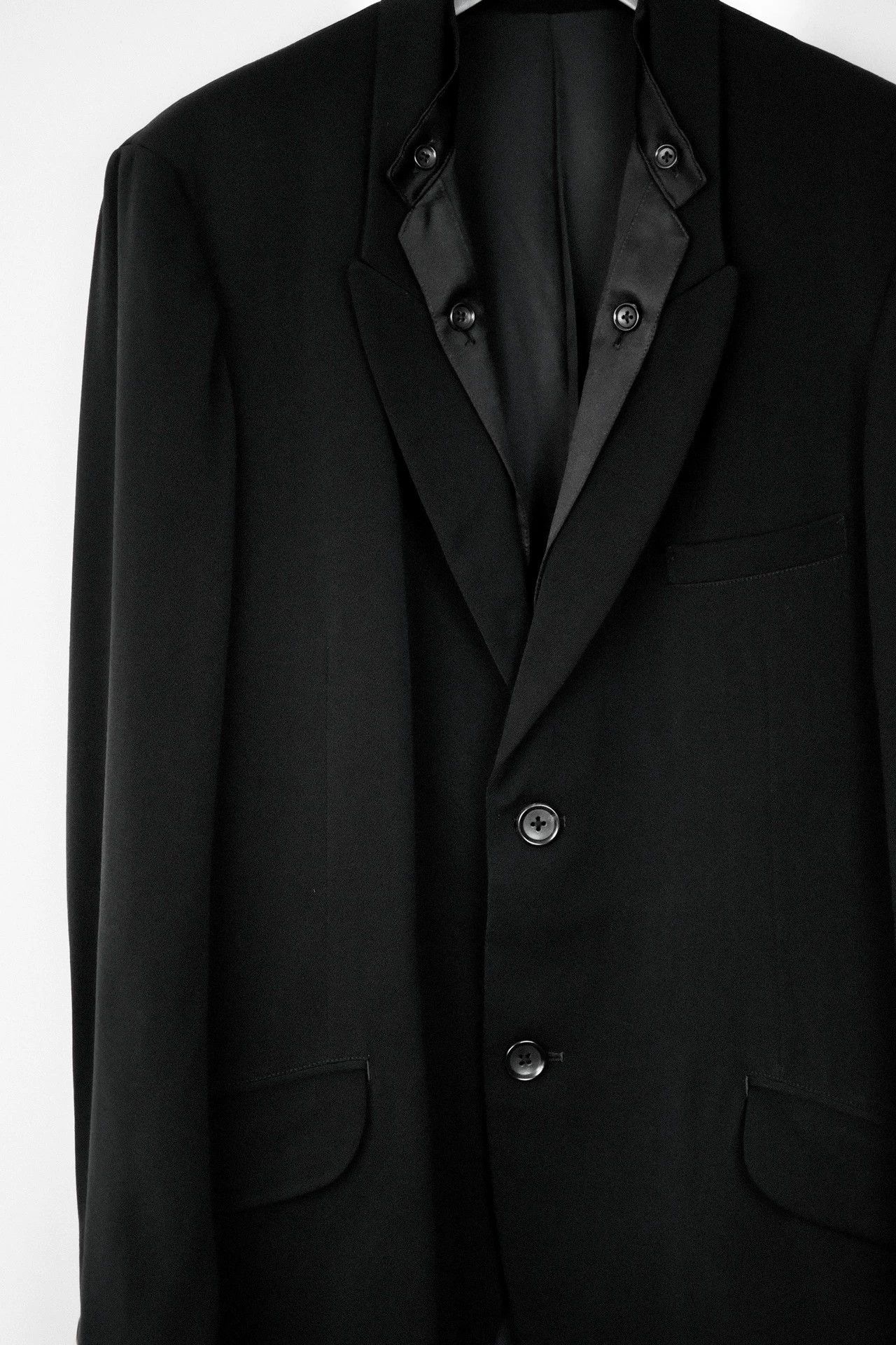 Yohji Yamamoto Yohji Yamamoto 19AW Vtg Silk Double-Collar Smoking Jkt Size US M / EU 48-50 / 2 - 4 Thumbnail