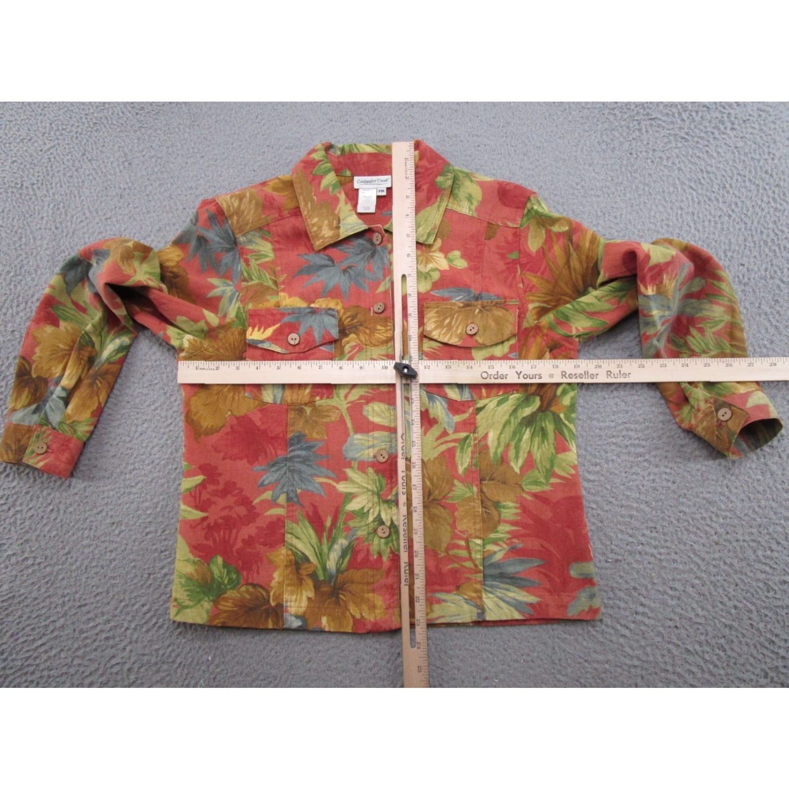 Coldwater Creek VINTAGE Coldwater Creek Jacket Tapestry Tropical Button Up Petite M Cotton Size M / US 6-8 / IT 42-44 - 3 Thumbnail