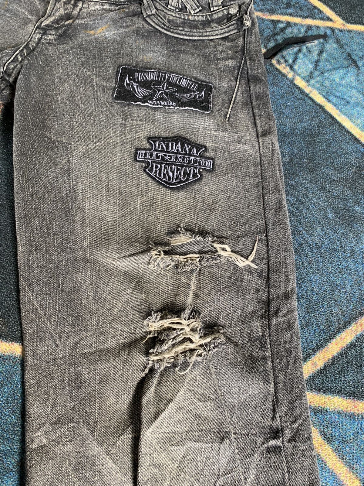 If Six Was Nine 💥 OriginalStyle Distressed Double Waist Denim Size US 32 / EU 48 - 13 Thumbnail