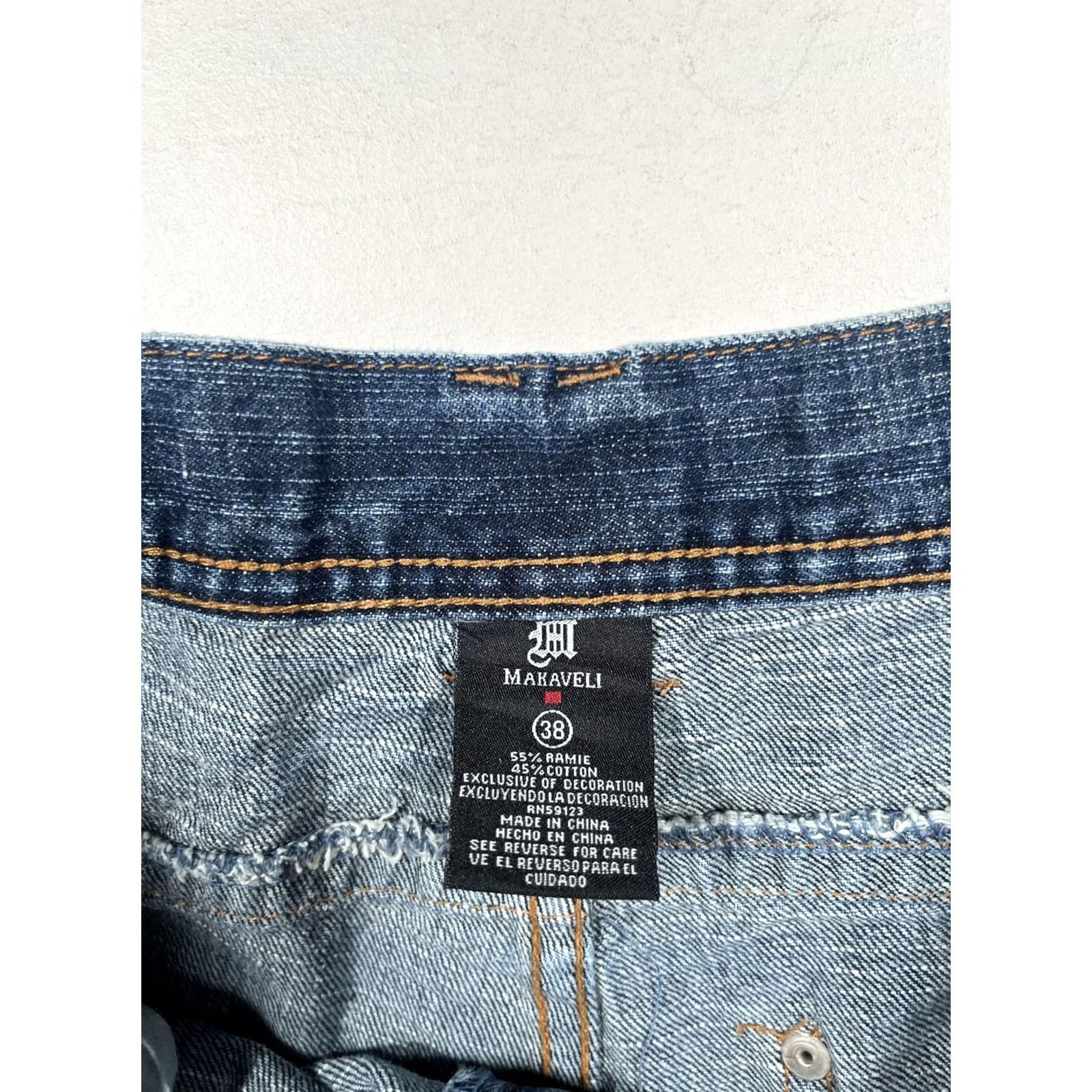 Vintage Makaveli Jeans Mens 38 Blue Baggy Hip Hop Y2K Streetwear Jeans Size US 38 / EU 54 - 3 Thumbnail