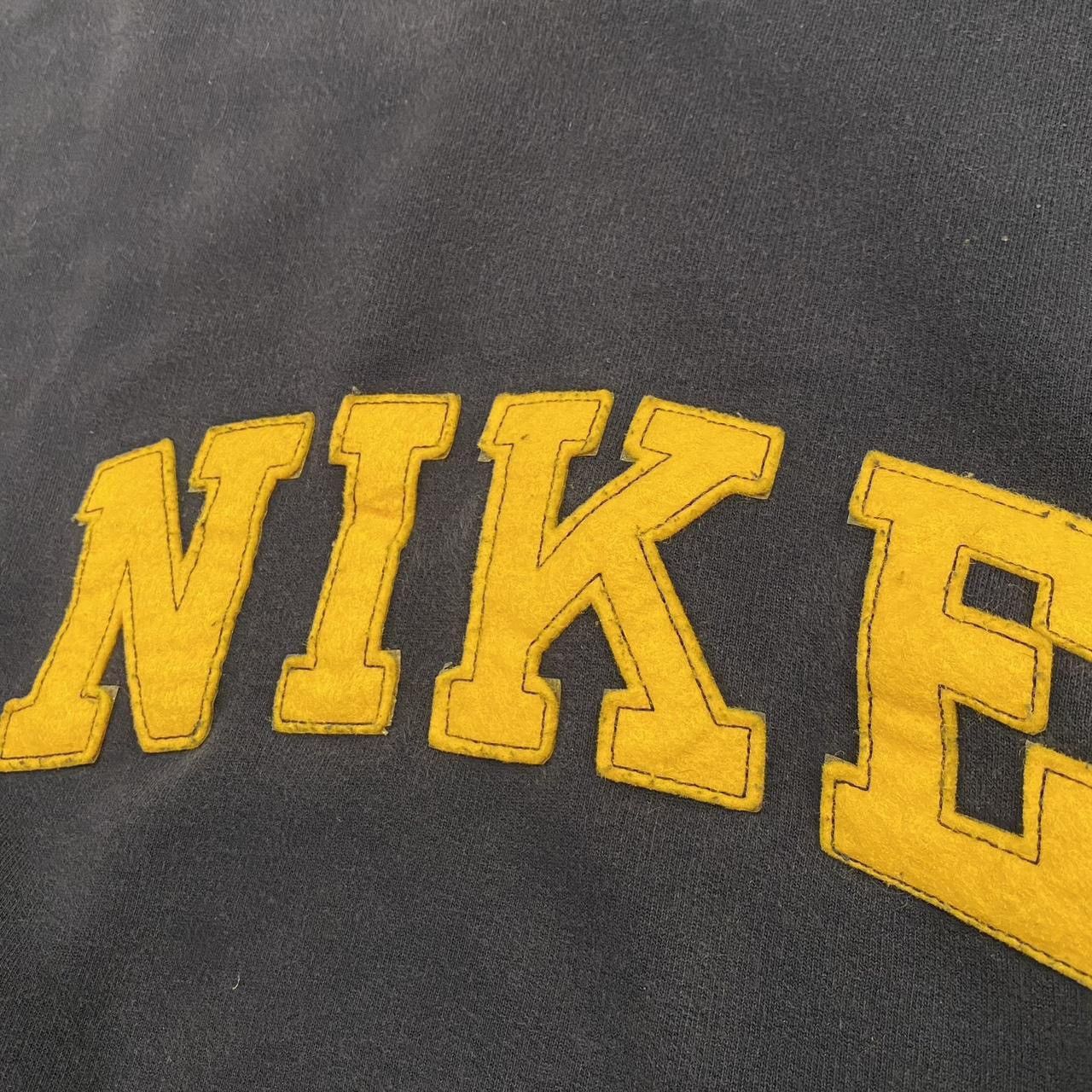 Nike × Vintage Vintage Nike Felt Lettering Hoodie Navy Blue Size US XL / EU 56 / 4 - 3 Thumbnail