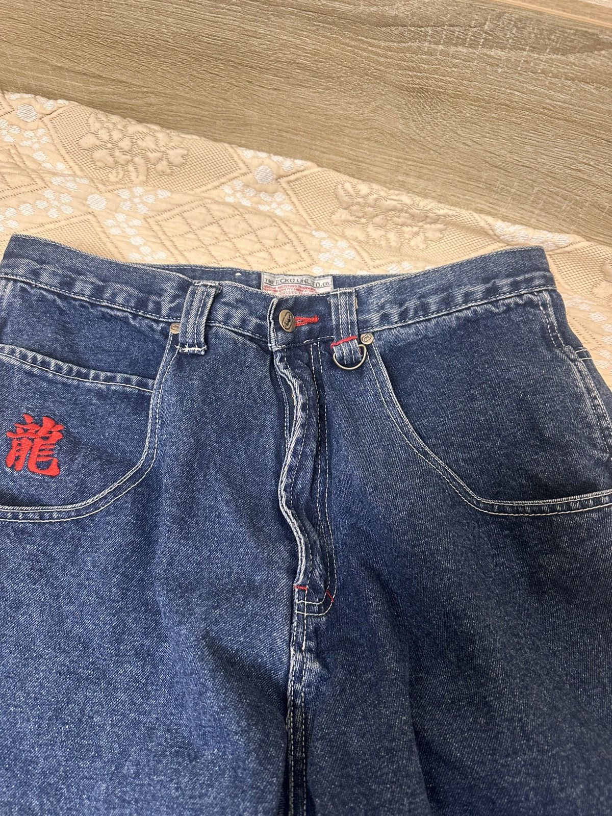 Ecko Unltd. 🔥 ECKO Unltd. CRAZY BAGGY SHORTS RAP Big Logo Denim Jnco Y2K Size US 34 / EU 50 - 6 Thumbnail
