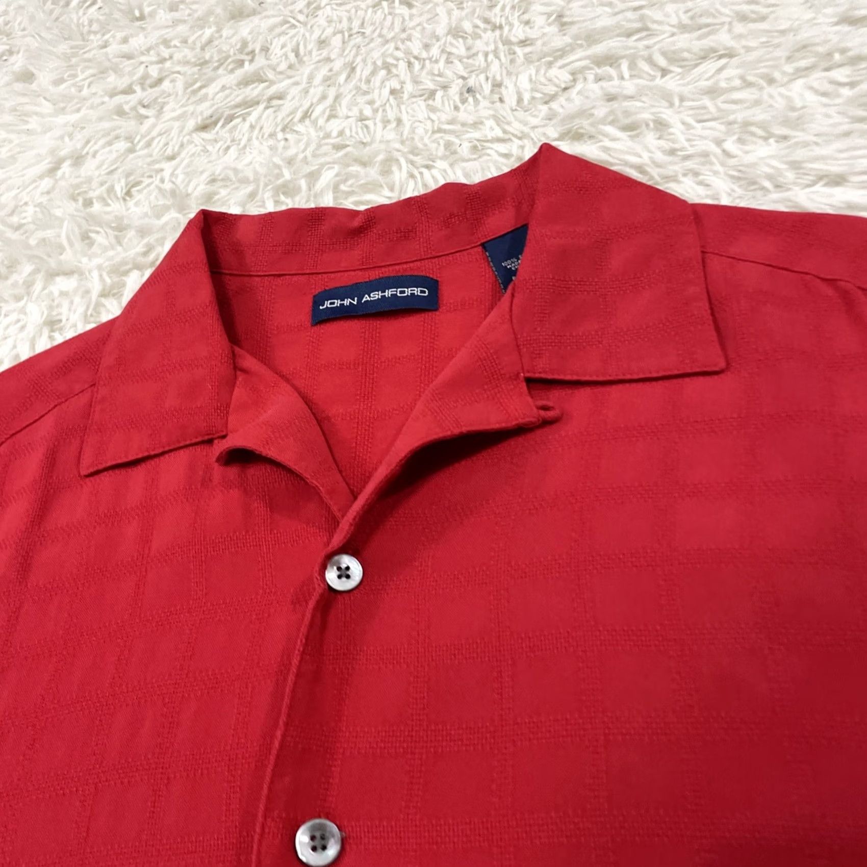 Vintage JOHN ASHFORD Vintage Button Shirt Men M Red 100% Silk Check Knit Relaxed Retro 70s 90s Knit Shirt Mens Red Silk Button Shirt Vintage Size US M / EU 48-50 / 2 - 3 Thumbnail