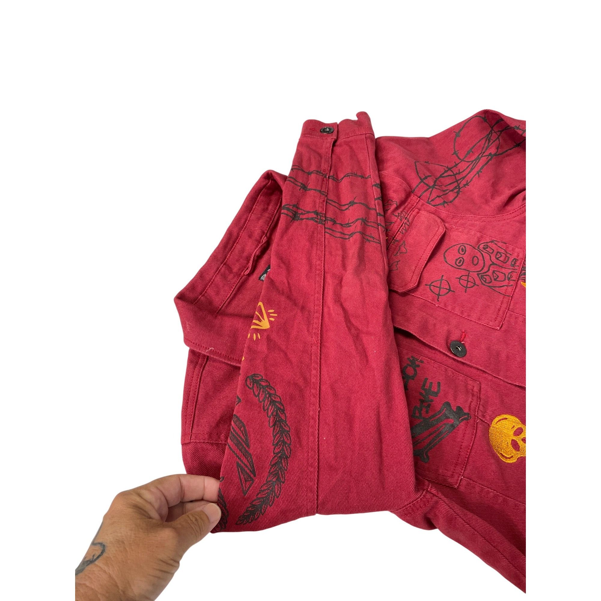 Other Black Pike Womens Red Denim embroided graphic jacket size M Size M / US 6-8 / IT 42-44 - 7 Thumbnail
