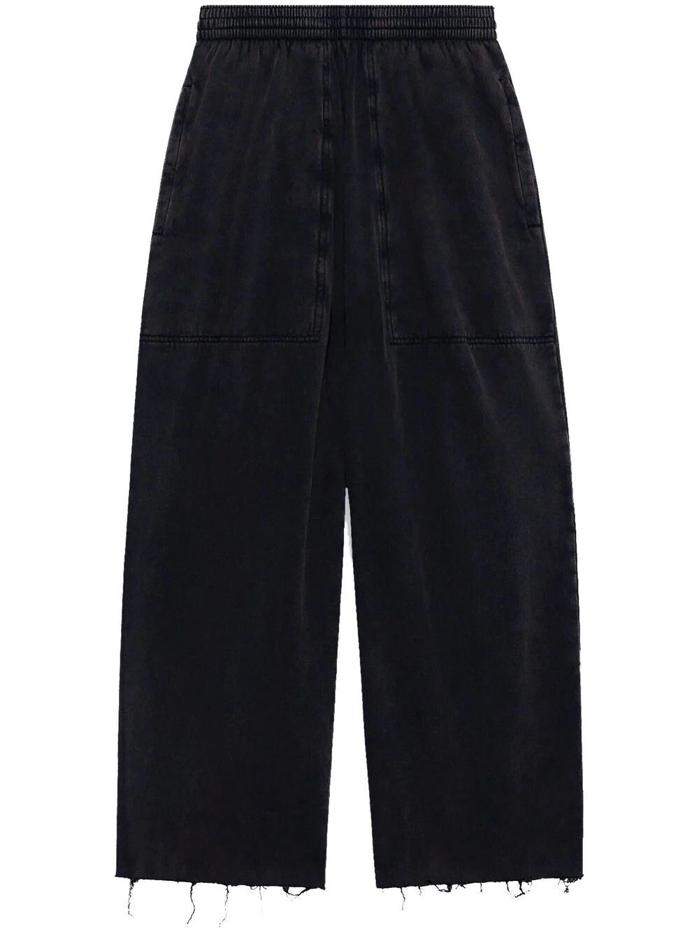 Pre-owned Balenciaga Cropped Wide-leg Trousers In Black
