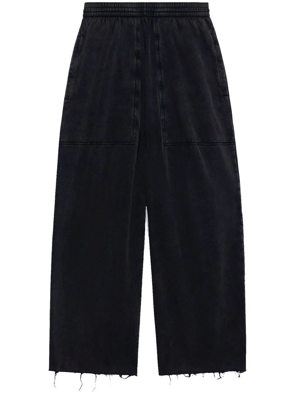 Image of Balenciaga Cropped Wide-Leg Trousers in Black, Men's (Size 30)