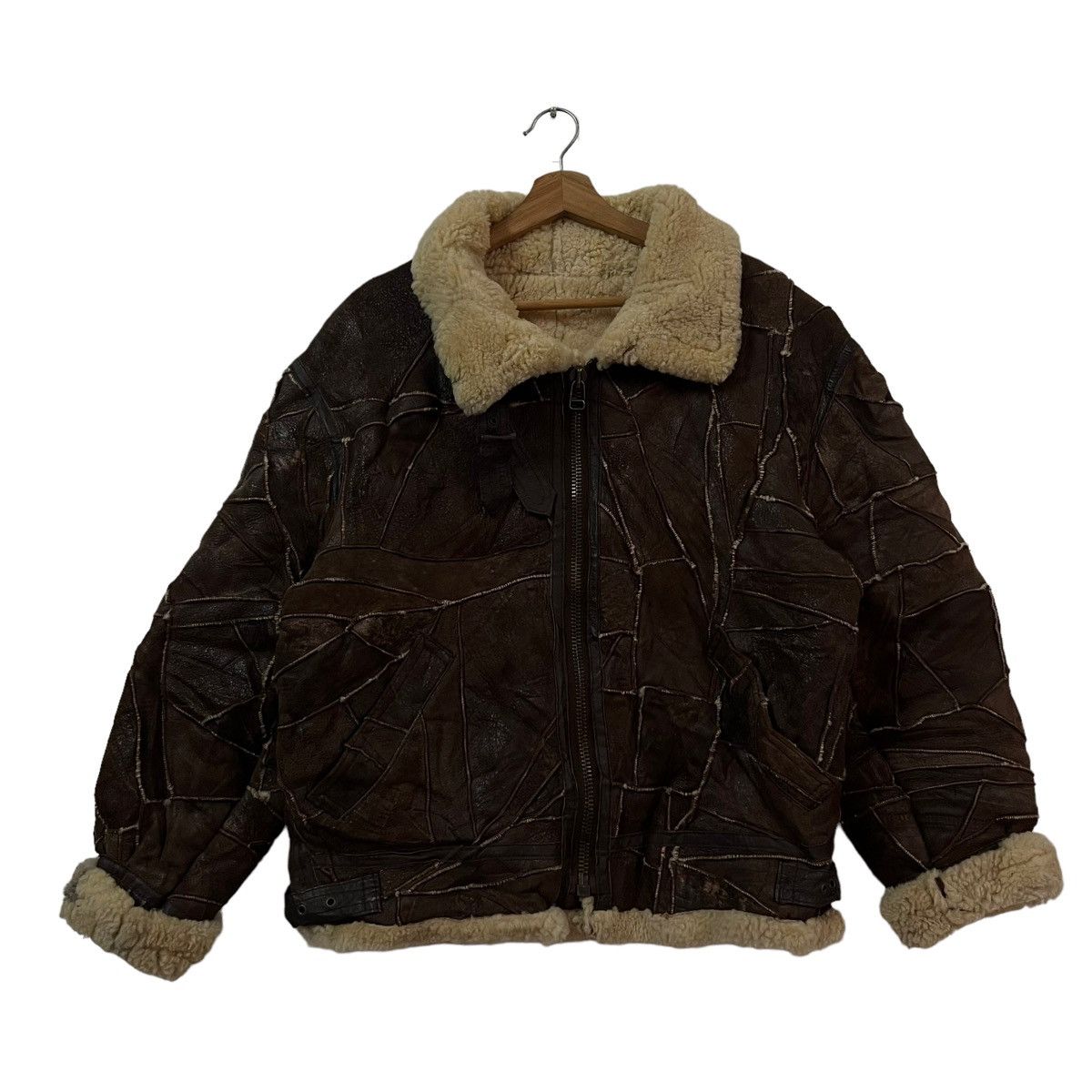 Japanese Brand 🔥VINTAGE SHEARLING B3 JACKET PATCH WORK HAI SPORTING GEAR Size US M / EU 48-50 / 2 - 1 Thumbnail