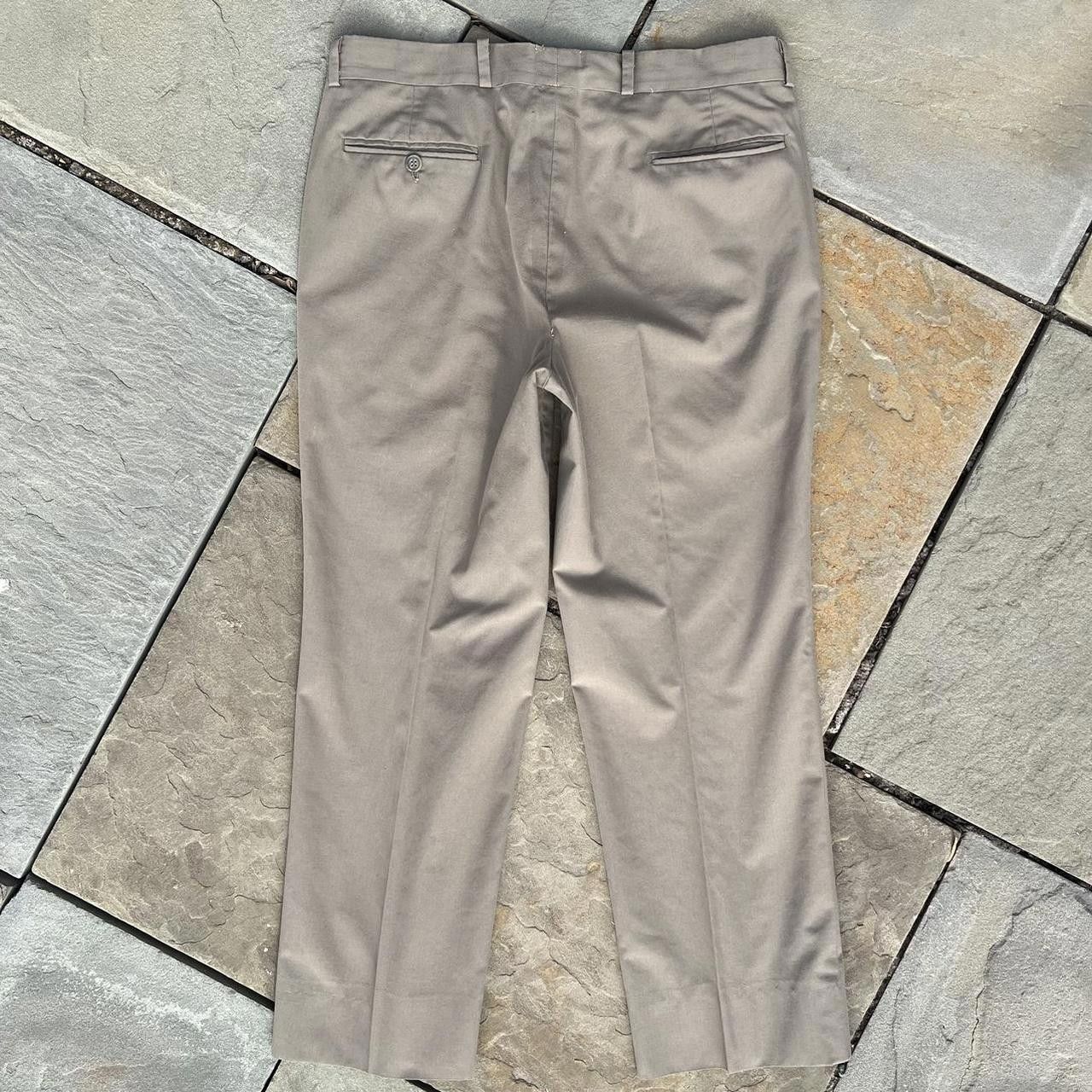 Vintage Vintage 90s Tailored Flat Front Khaki Dress Pants Size 42R - 3 Thumbnail