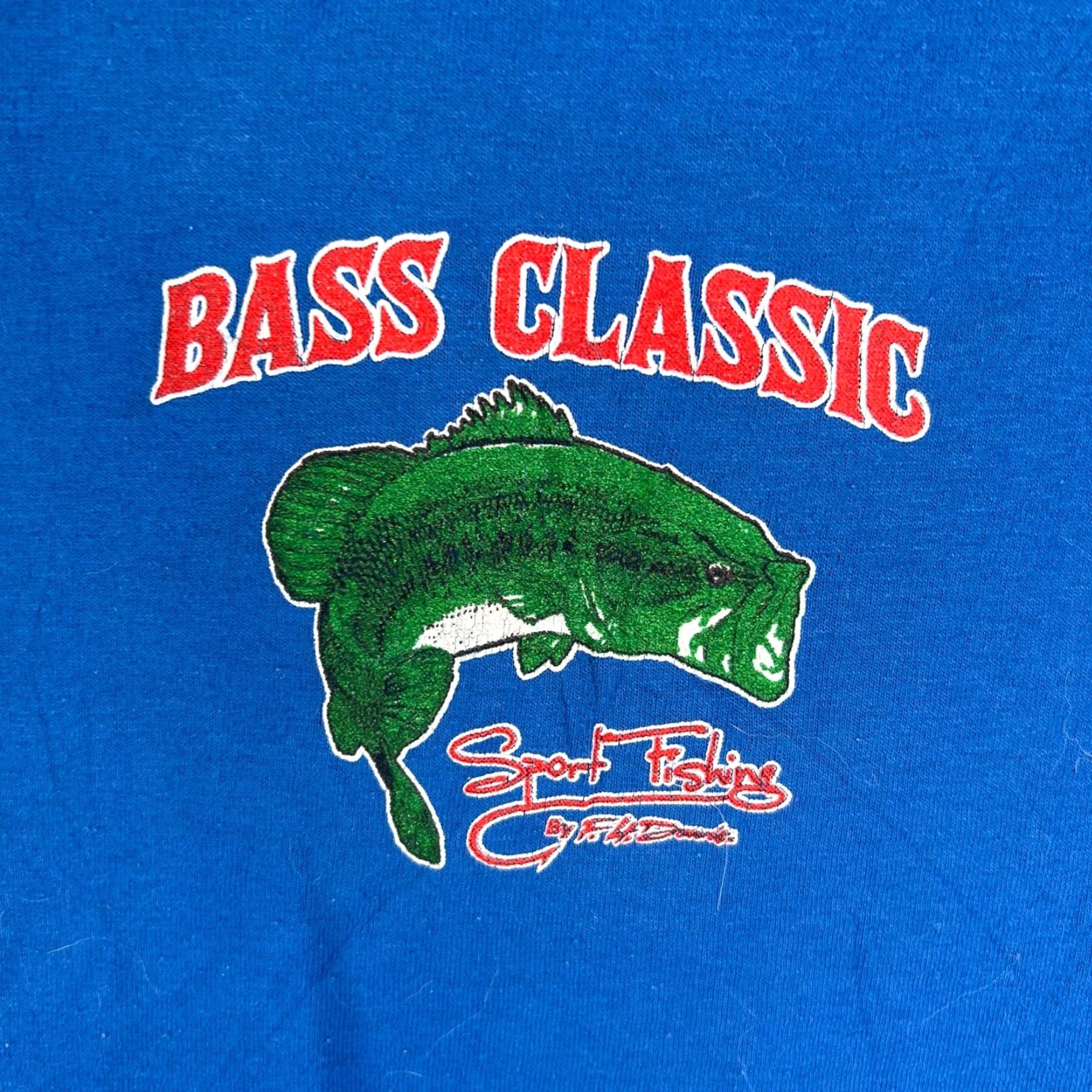 Vintage VINTAGE Bass Classic F H Davis Shirt Mens XL Blue 2 Sided Graphic Tee Shirt Mens XL Blue 2 Sided Graphic Tee Size US XL / EU 56 / 4 - 2 Thumbnail