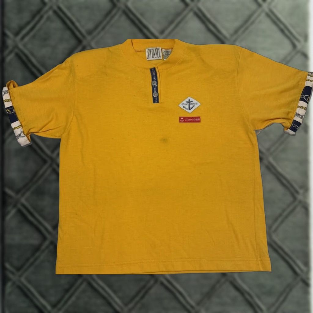 Vintage VINTAGE Gitano T-Shirt Women 80s Yellow M Medium Shirt Women 80s Gitano Yellow T-Shirt Medium Size M / US 6-8 / IT 42-44 - 1 Thumbnail