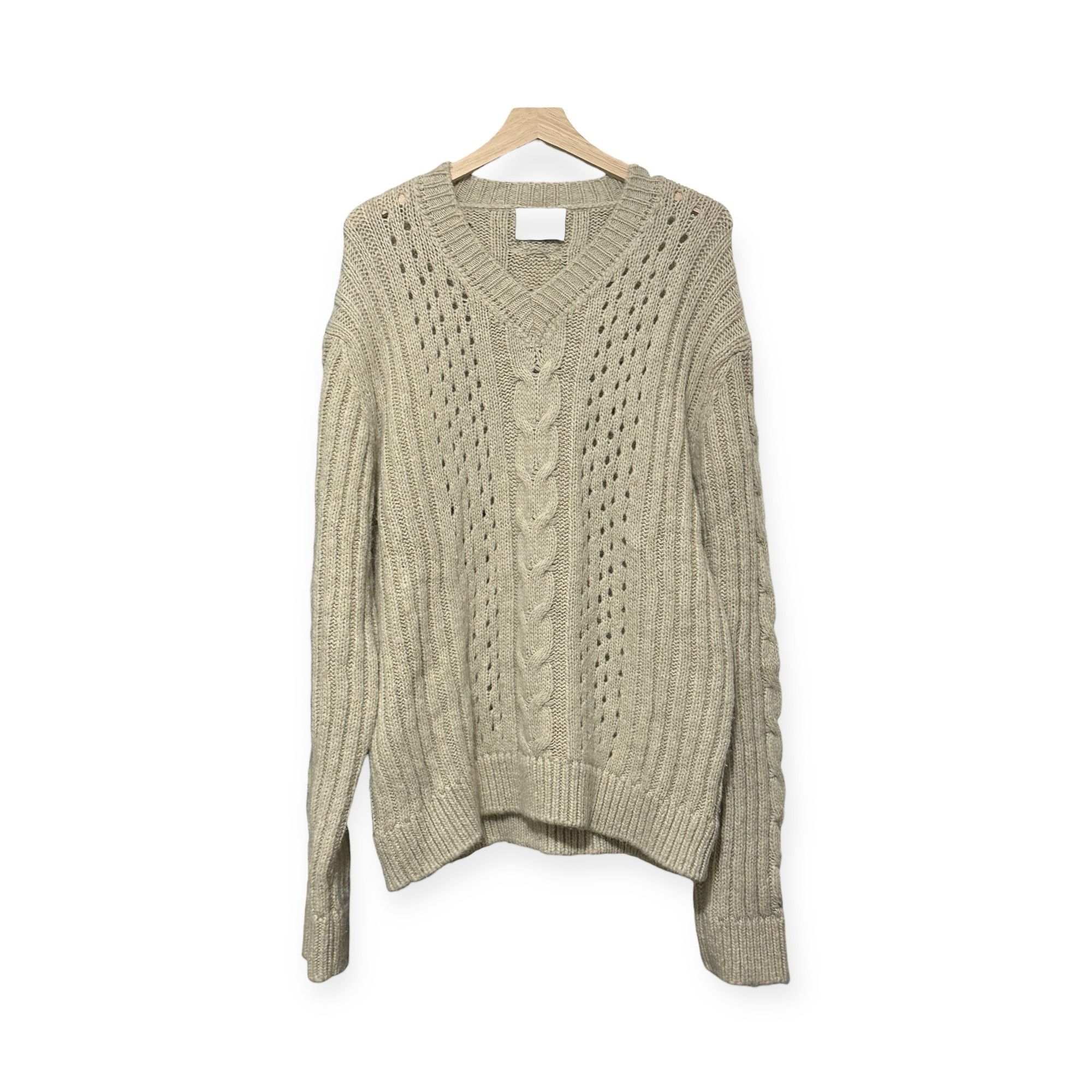 Nanushka Nanushka Arwan Alpaca Cable Knit Sweater L Beige Oversized Size L / US 10 / IT 46 - 1 Thumbnail
