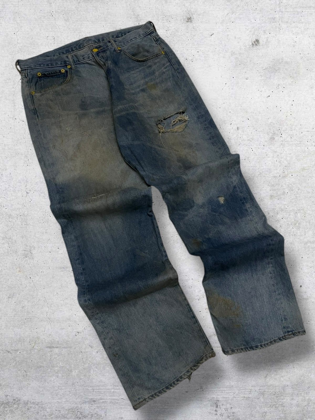 Swagger VINTAGE SWAGGER OG 90S JAPAN DESIGNER MUDWASH BAGGY DENIM Size US 35 - 2 Thumbnail