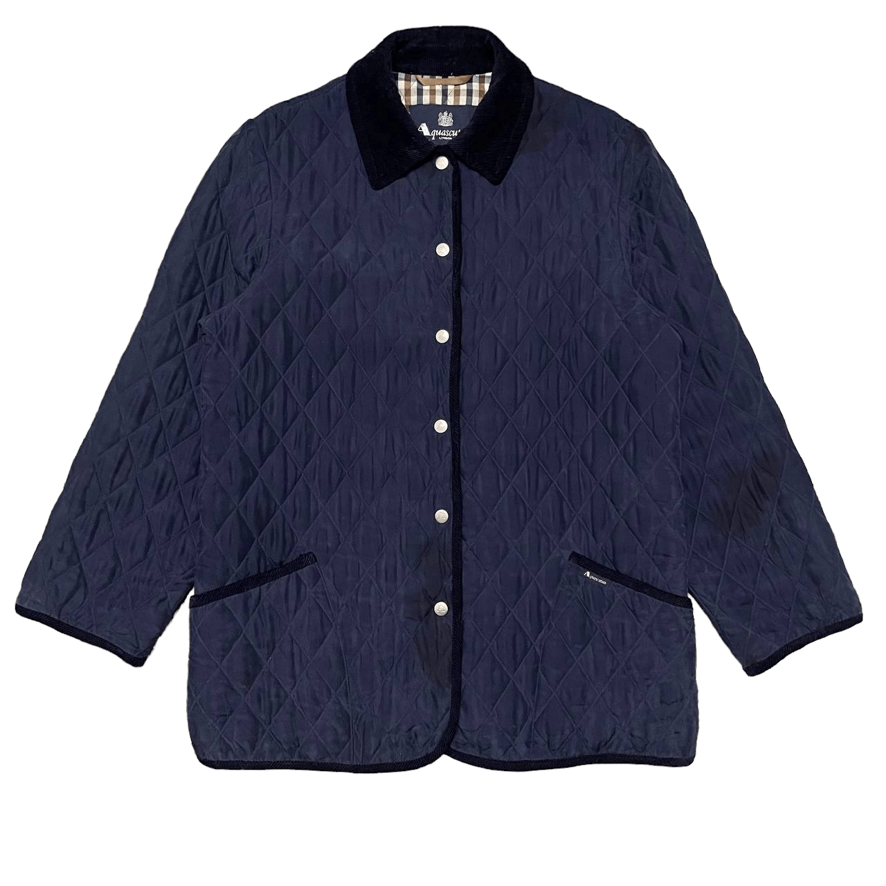 Aquascutum Vintage Aquascutum London Quilted Silk Jacket Corduroy Size US M / EU 48-50 / 2 - 2 Thumbnail